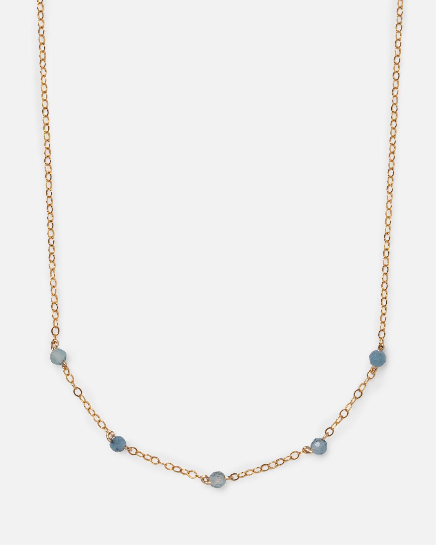 AQUAMARINE LUCY 14K GOLD FILLED NECKLACE