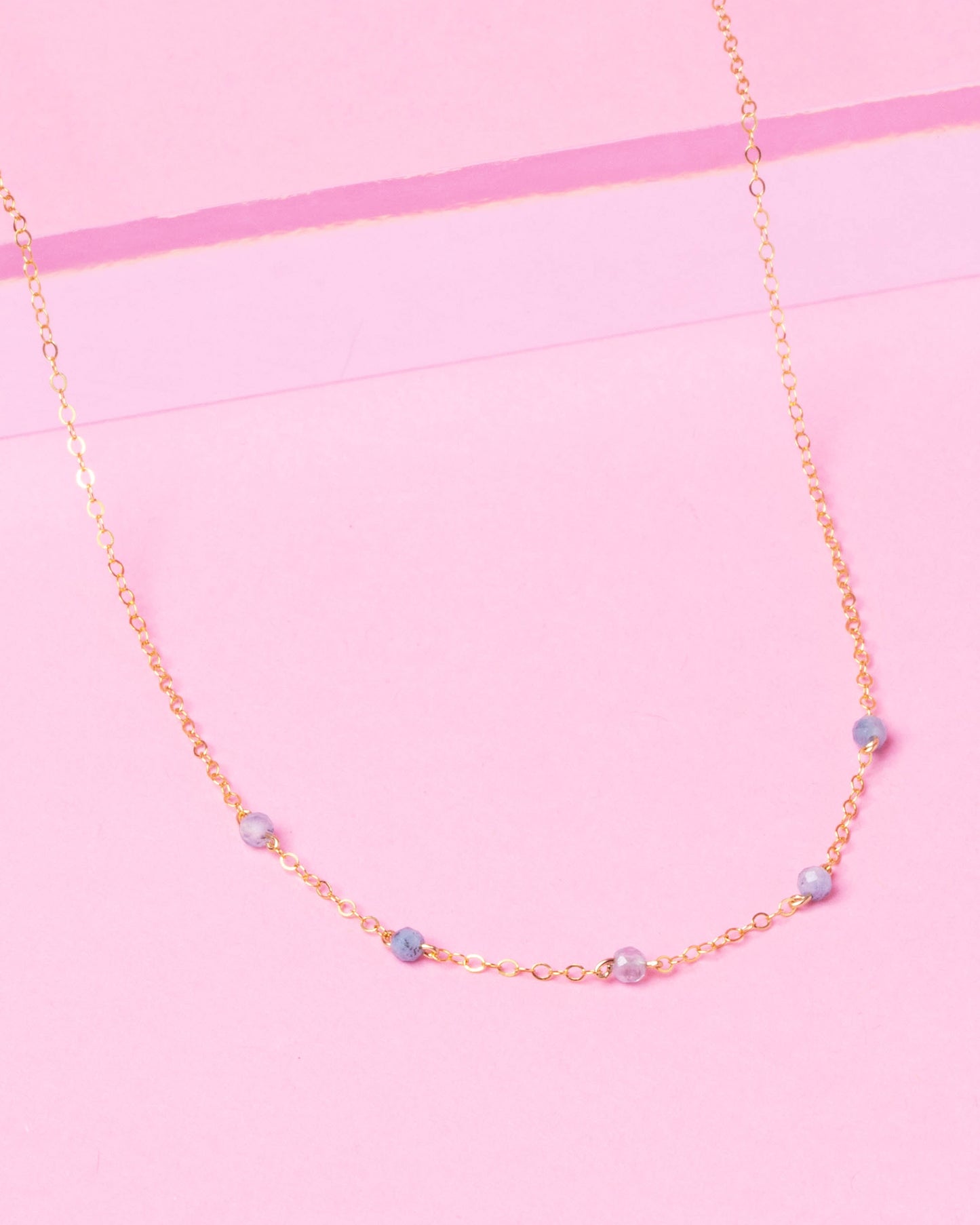 AQUAMARINE LUCY 14K GOLD FILLED NECKLACE