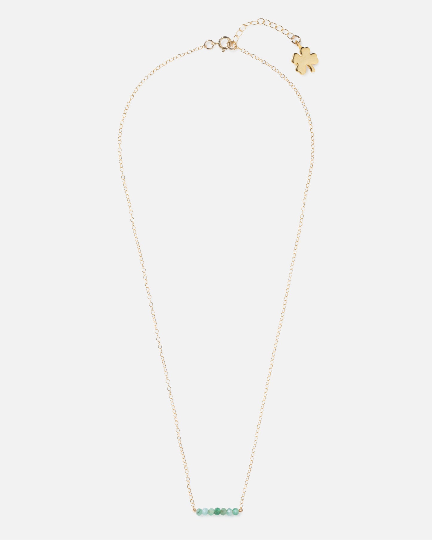 EMERALD CLUSTER 14K GOLD-FILLED NECKLACE