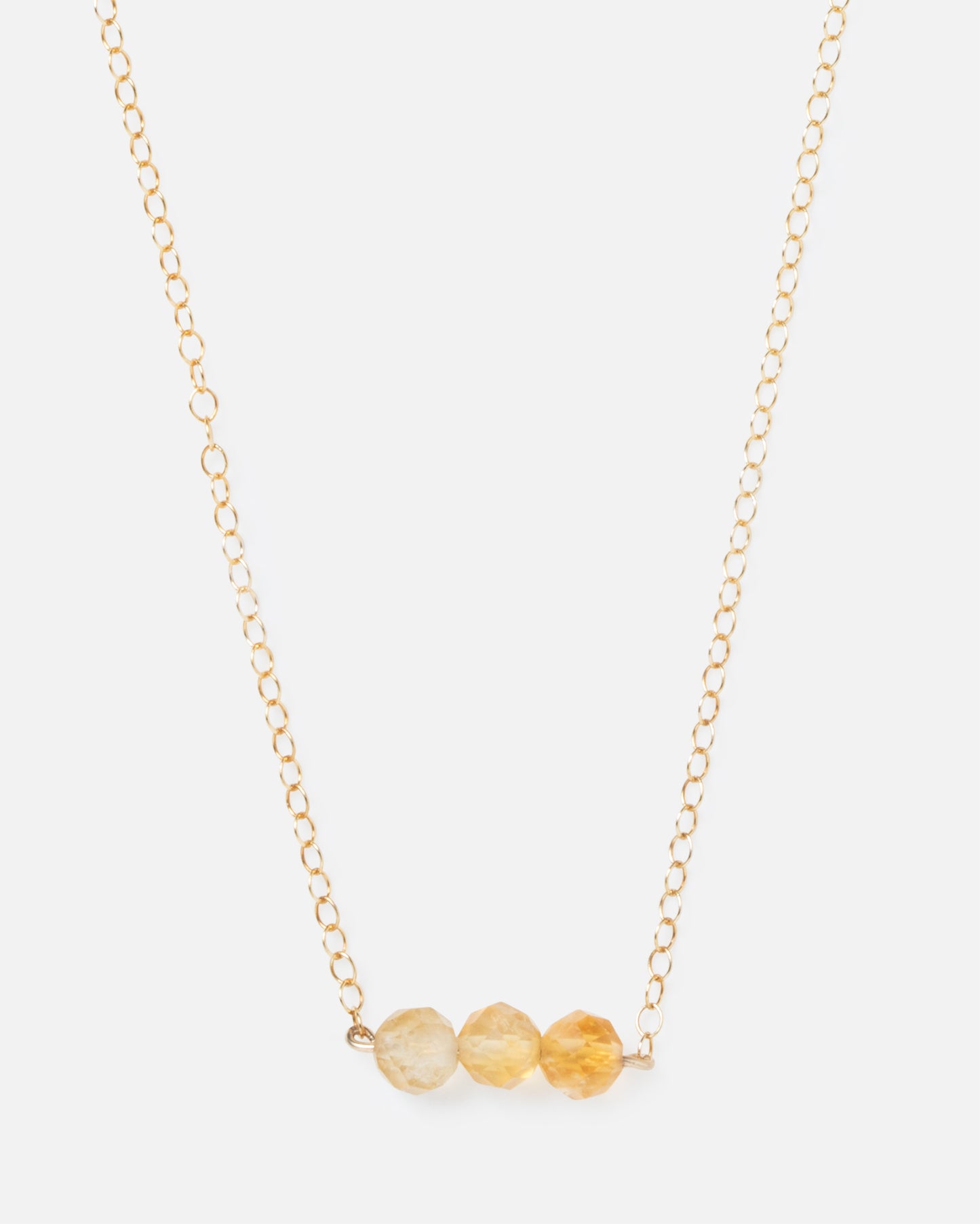 CITRINE CLUSTER 14K GOLD-FILLED NECKLACE