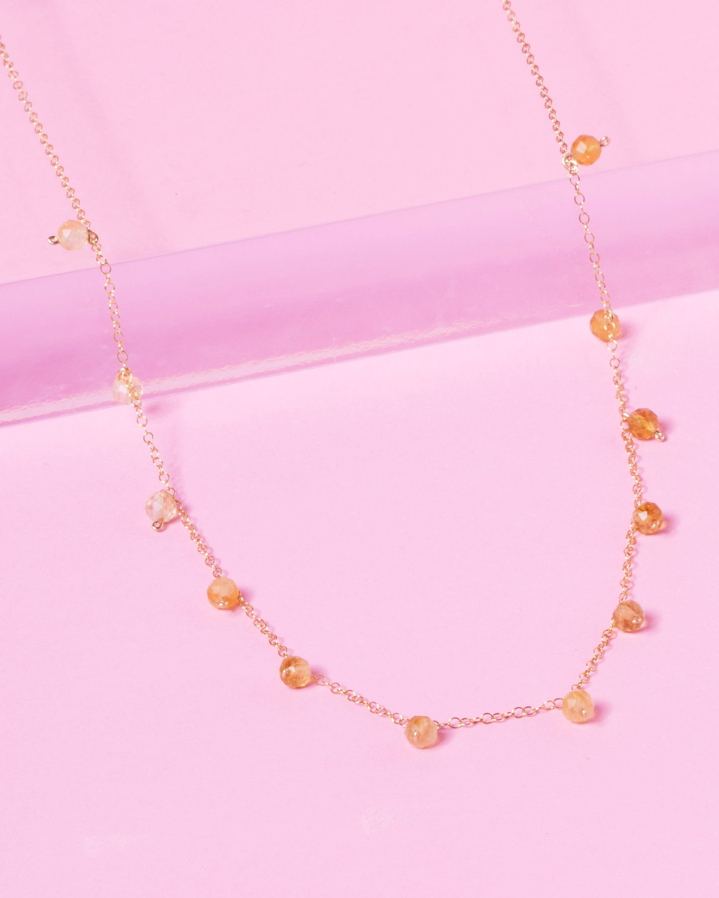 CITRINE DAINTY 14K GOLD FILLED NECKLACE