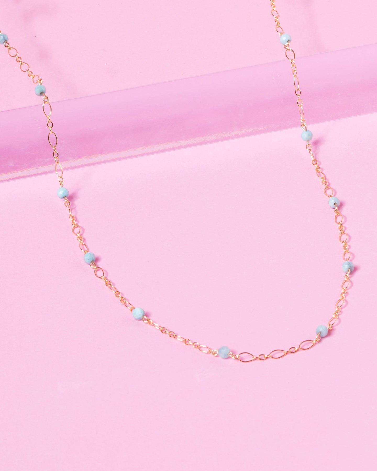 light blue bead necklace