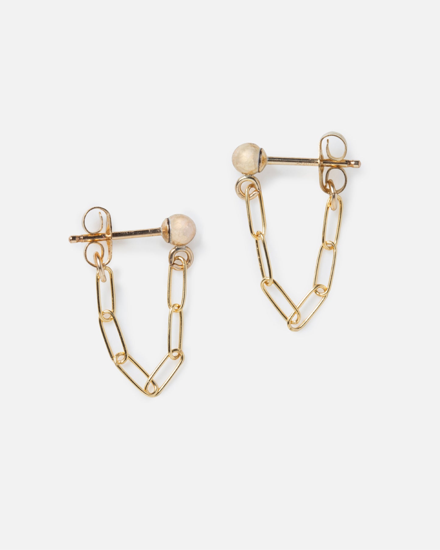 PAPERCLIP CHAIN 14K GOLD FILLED HUGGIE EARRINGS