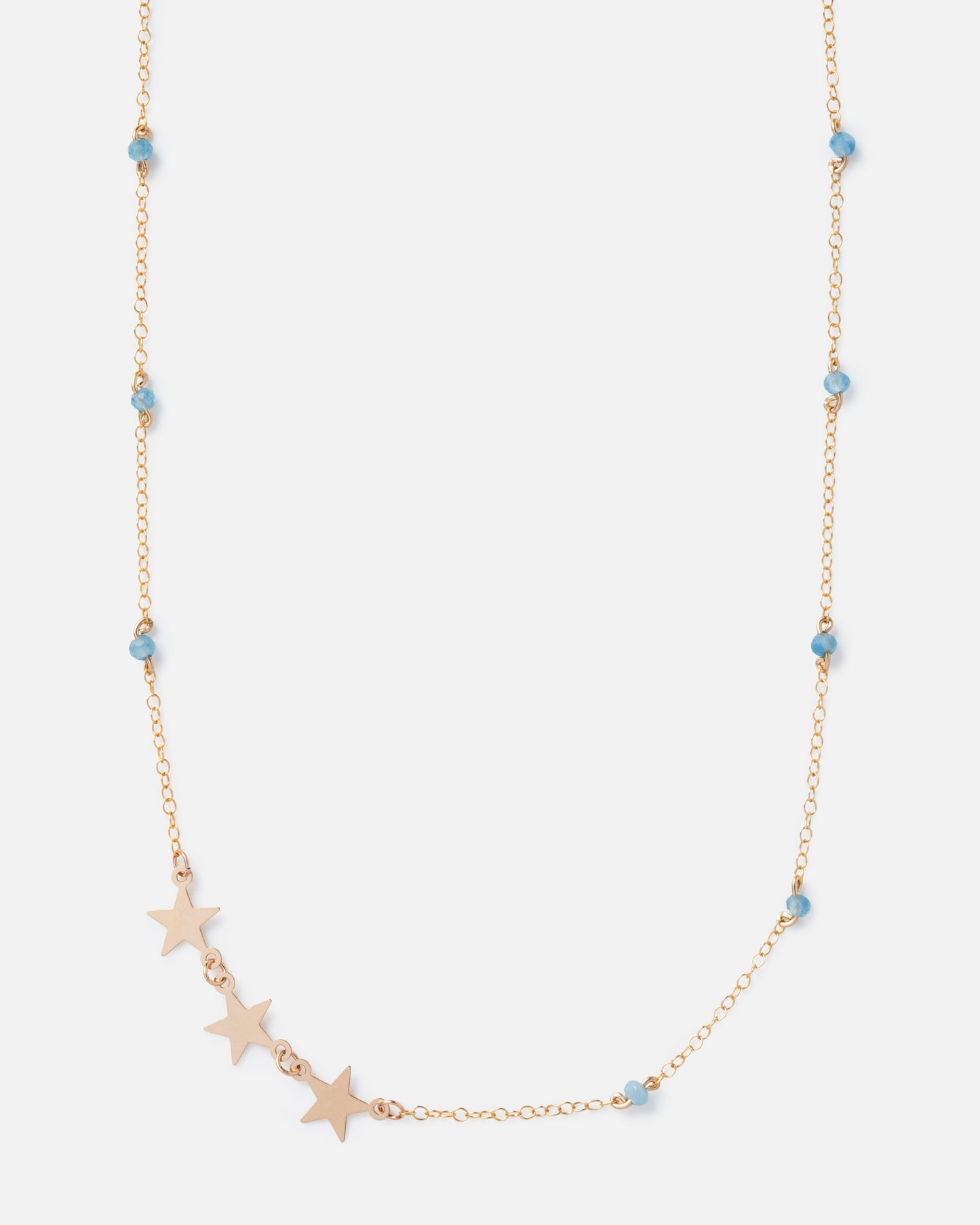 SHOOTING STAR AQUAMARINE 14K GOLD FILLED NECKLACE