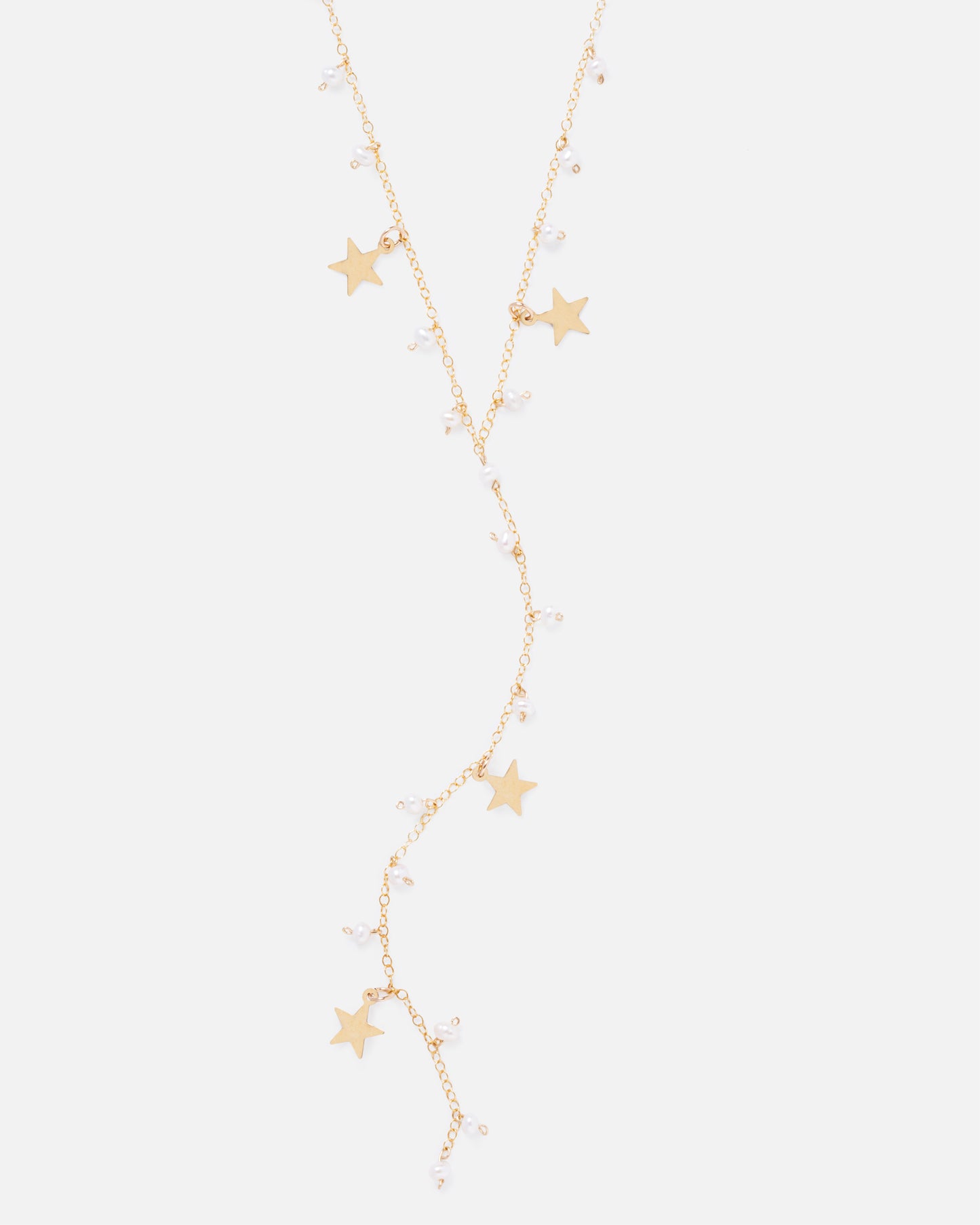 PEARL MADELINE 14K GOLD FILLED STARS DROP NECKLACE