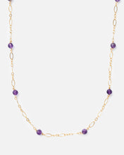 Load image into Gallery viewer, AMETHYST BEADED 14K GOLD FILLED FANCY CHAIN
