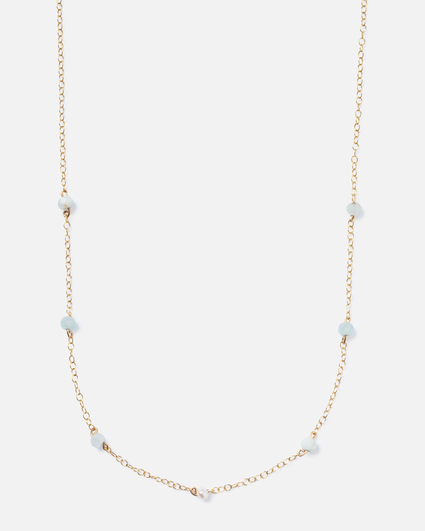 BLUE BERYL CARMELLA 14K GOLD FILLED NECKLACE