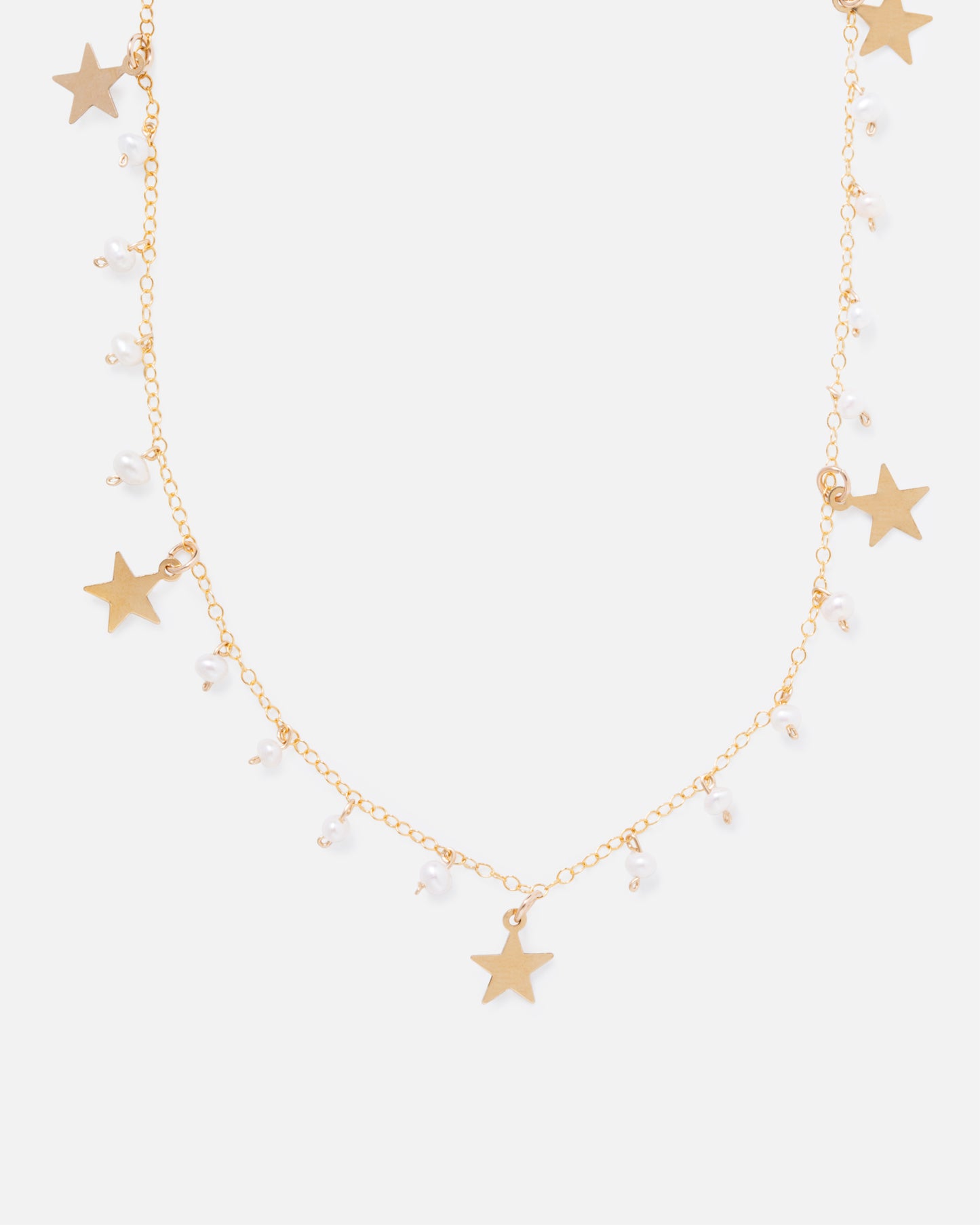PEARL MATILDA 14K GOLD FILLED STARS NECKLACE