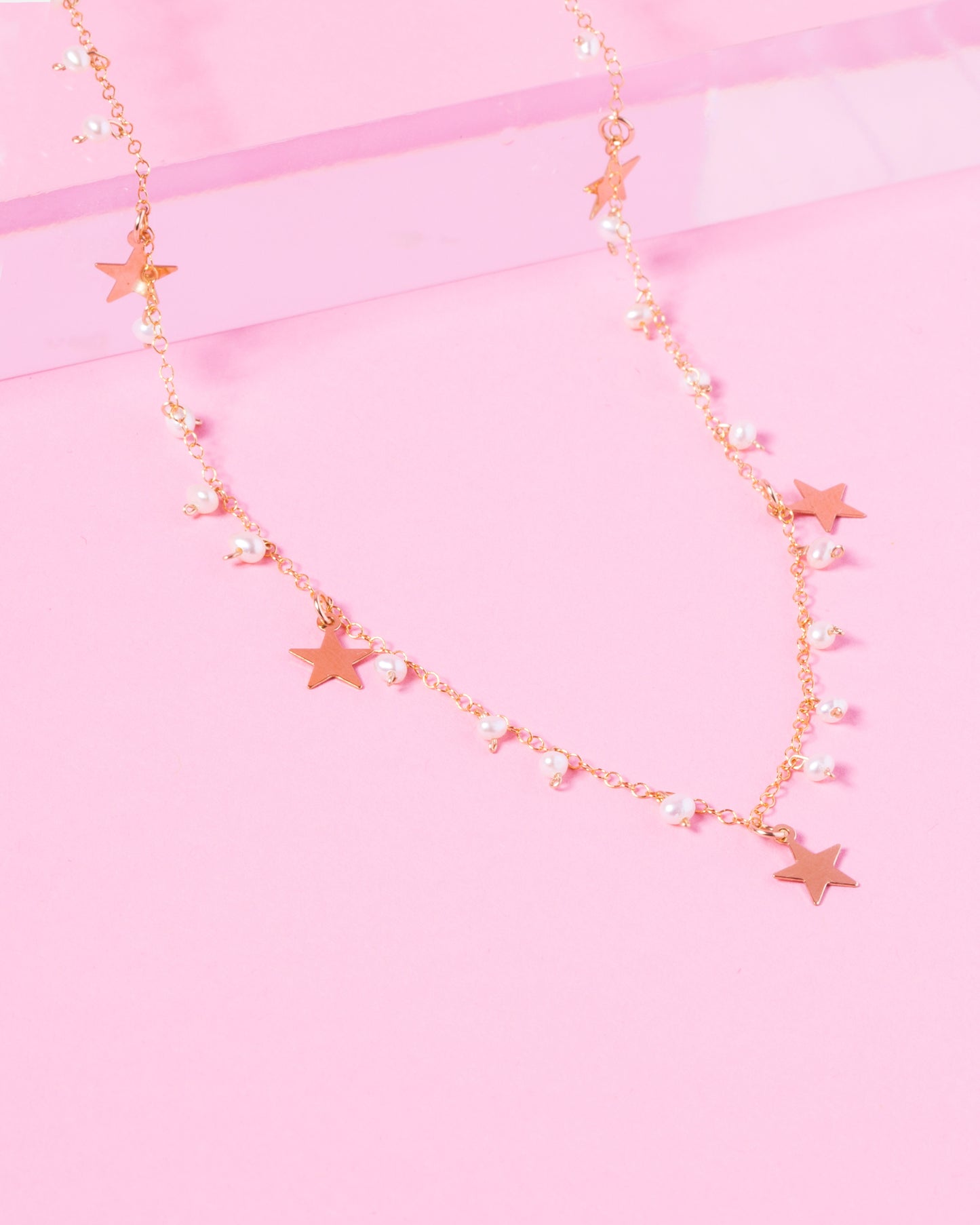 PEARL MATILDA 14K GOLD FILLED STARS NECKLACE