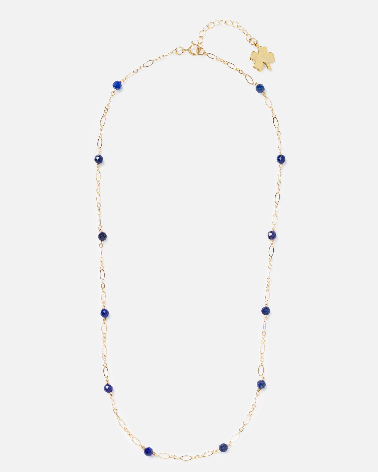LAPIS BEADED 14K GOLD FILLED FANCY CHAIN