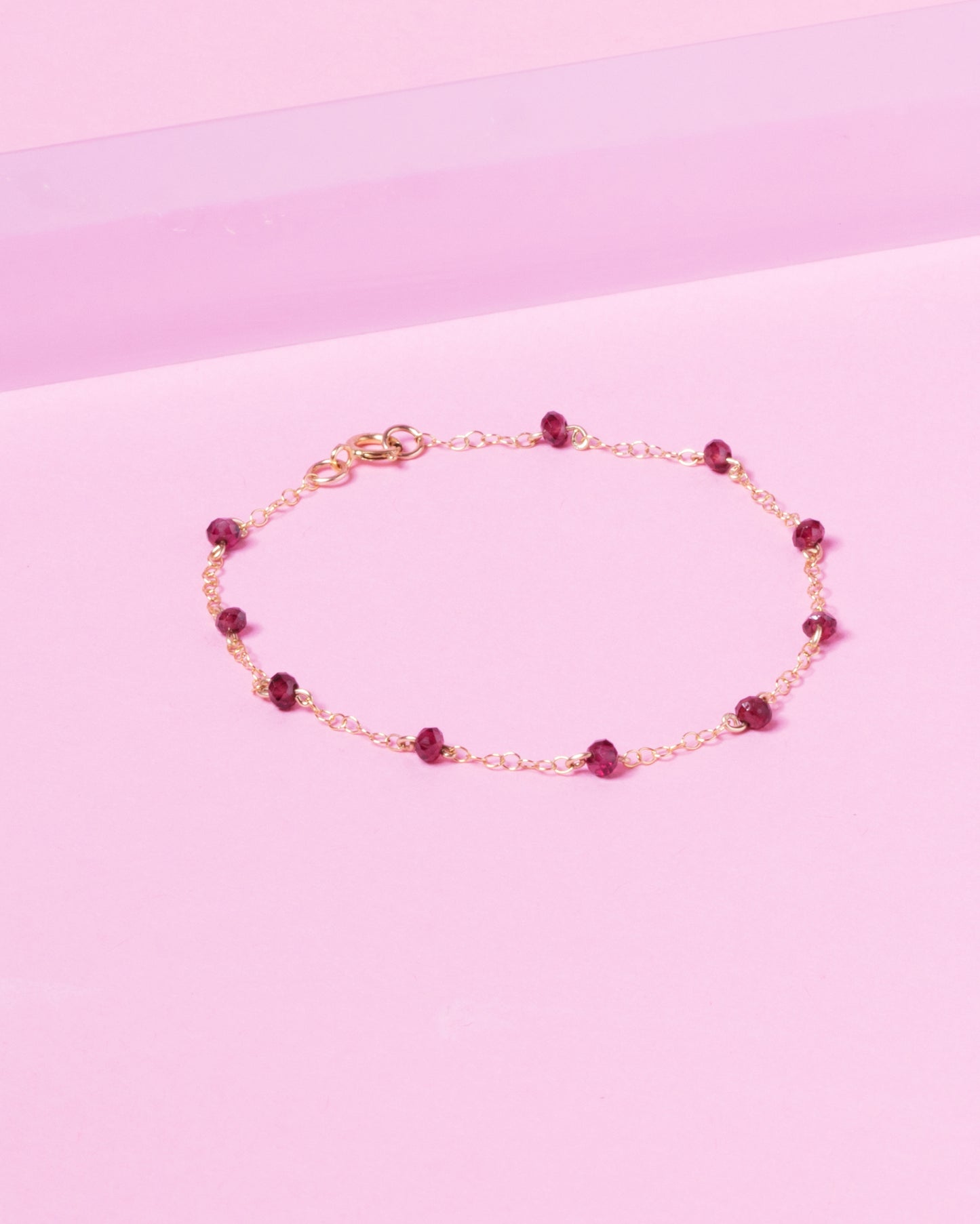 GARNET CONSTELLATION 14K GOLD FILLED BRACELET