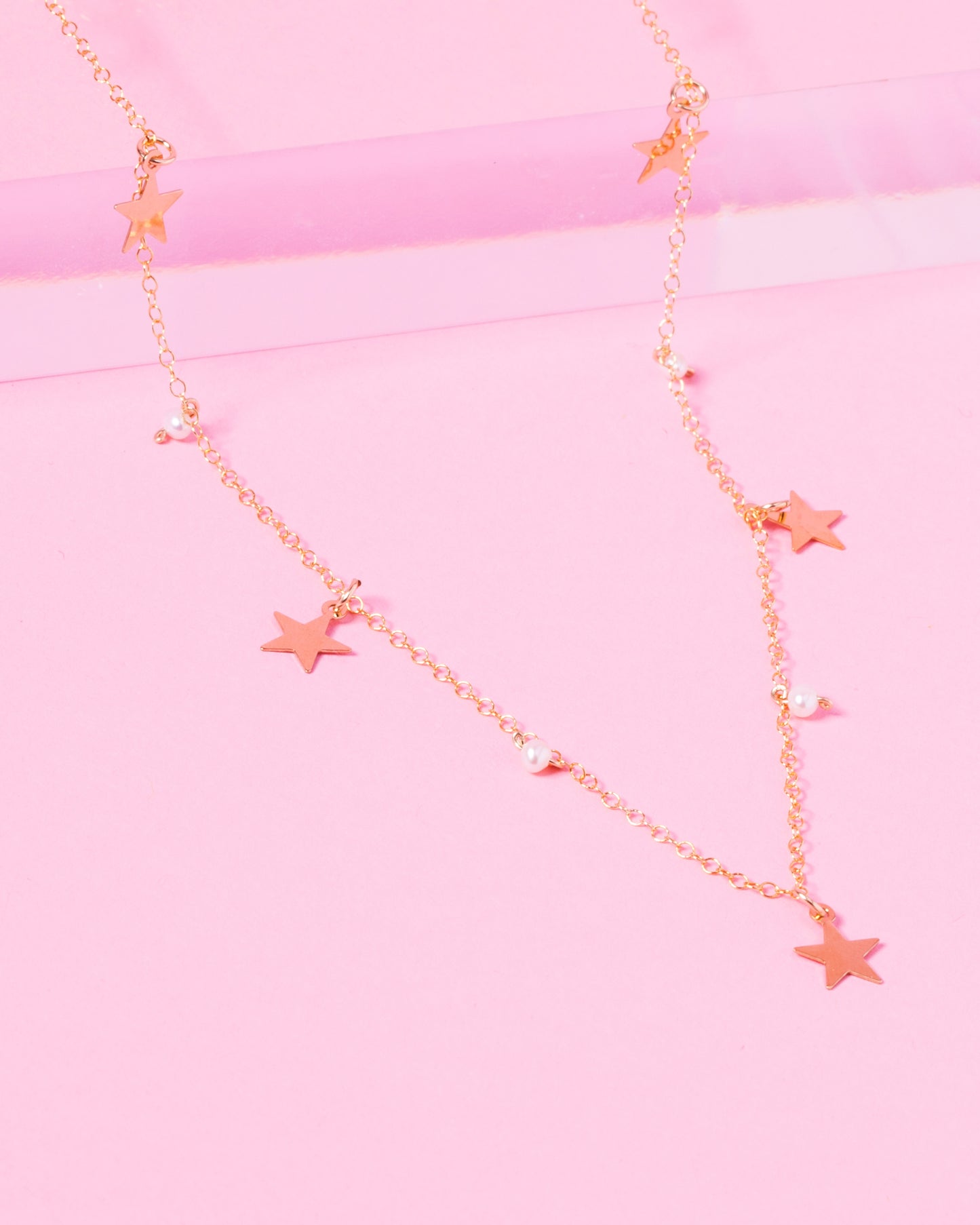 PEARL MABEL 14K GOLD FILLED STARS NECKLACE