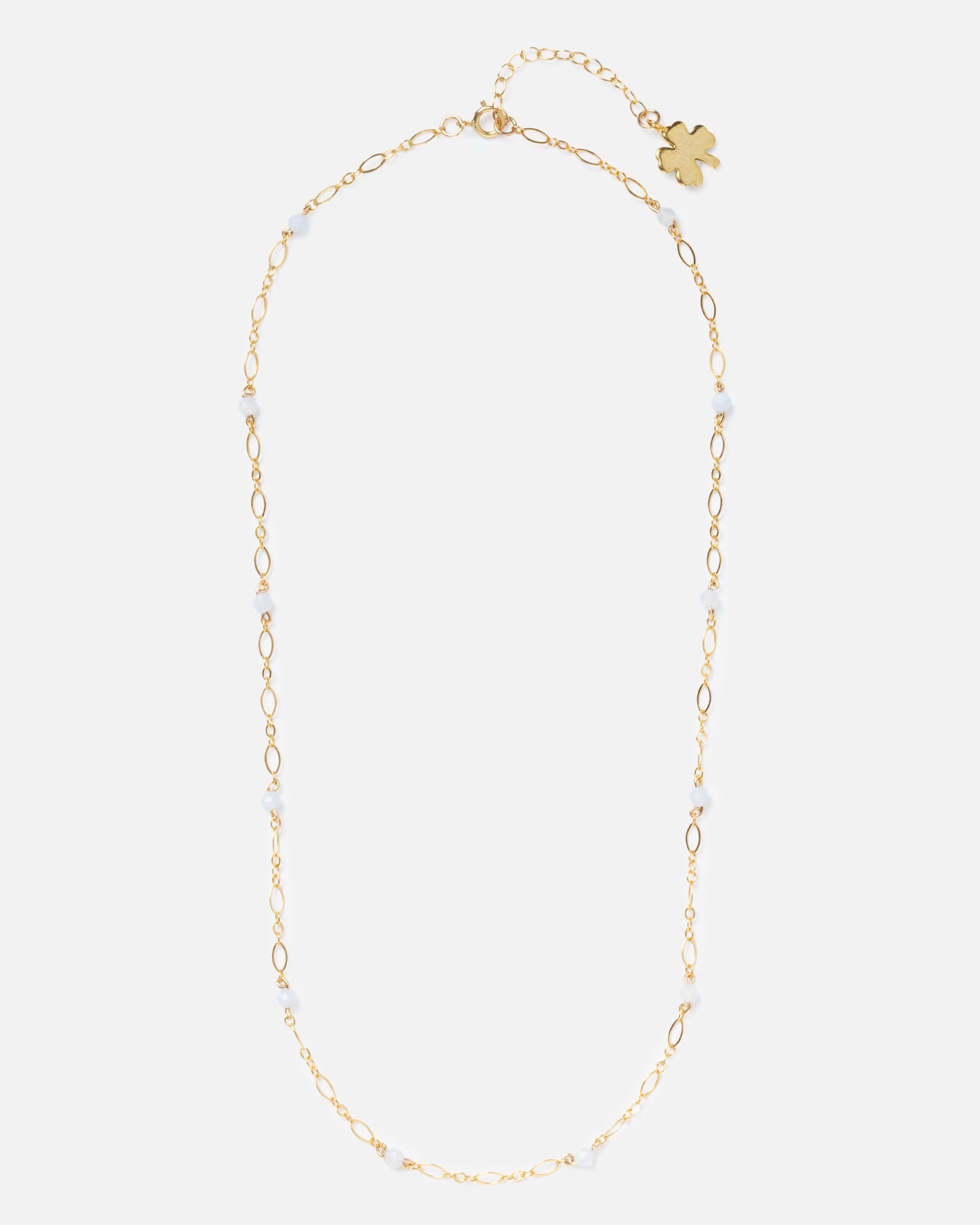 BLUE LACE AGATE BEADED 14K GOLD FILLED FANCY CHAIN