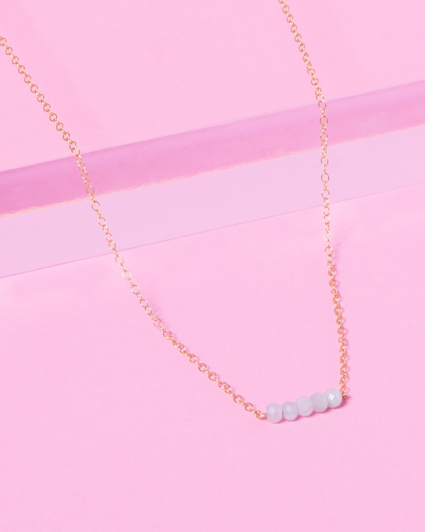 BLUE BERYL CLUSTER 14K GOLD FILLED NECKLACE