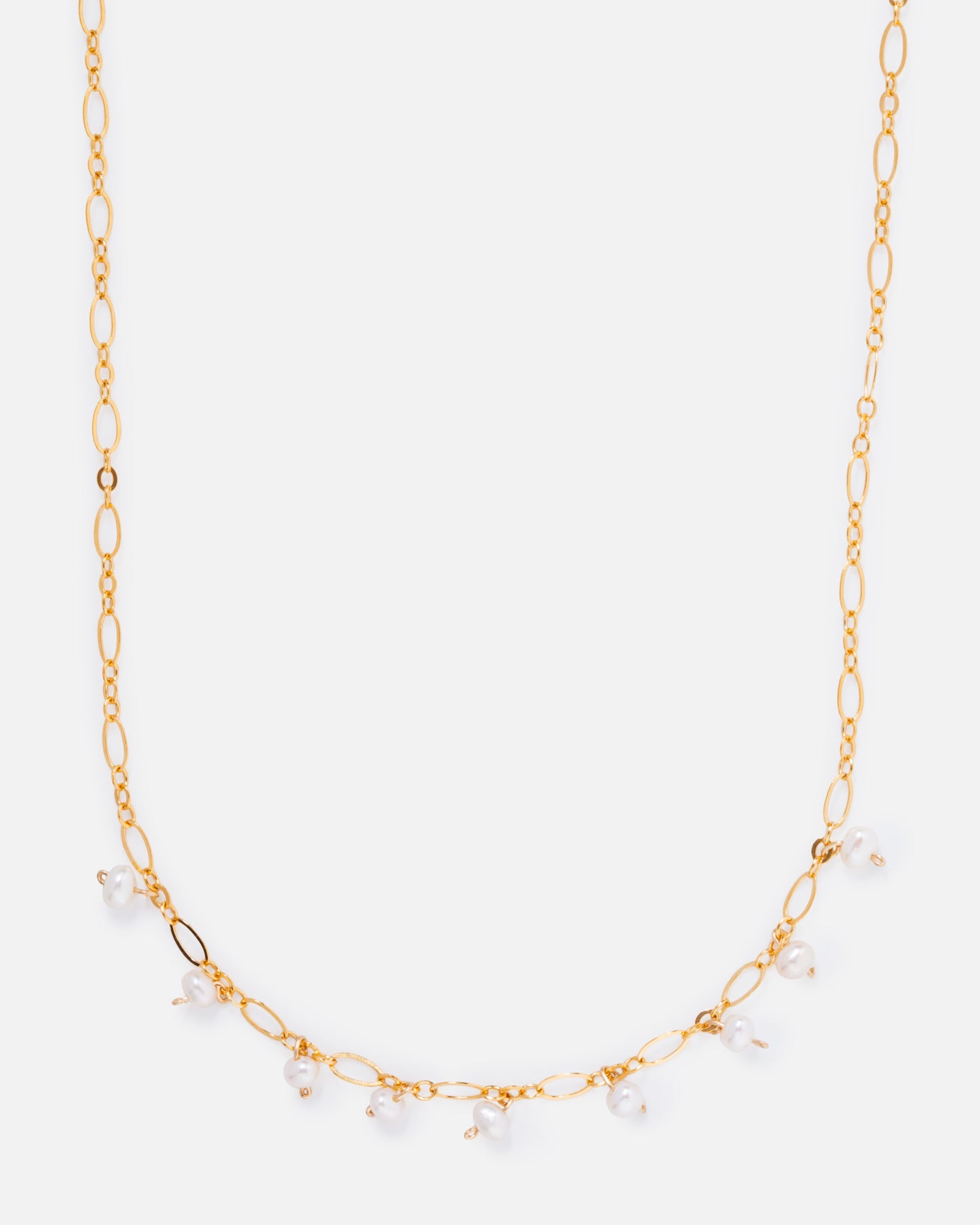 PEARL OLIVIA 14K GOLD FILLED FANCY CHAIN NECKLACE