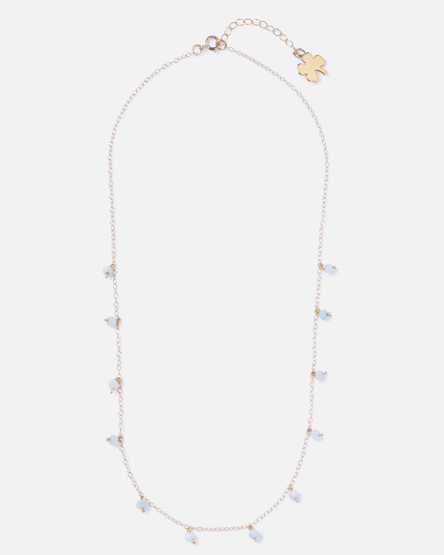 BLUE BERYL DAINTY 14K GOLD FILLED NECKLACE