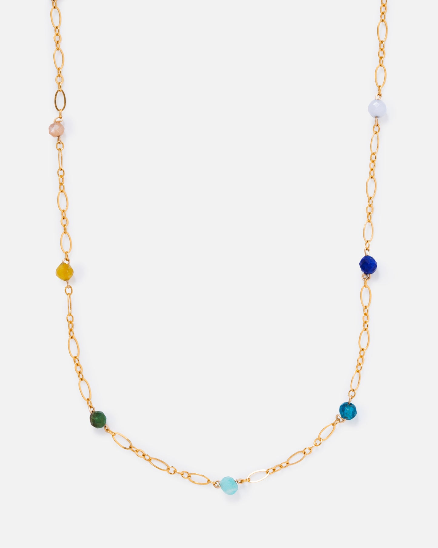 RAINBOW BEADED 14K GOLD FILLED FANCY CHAIN