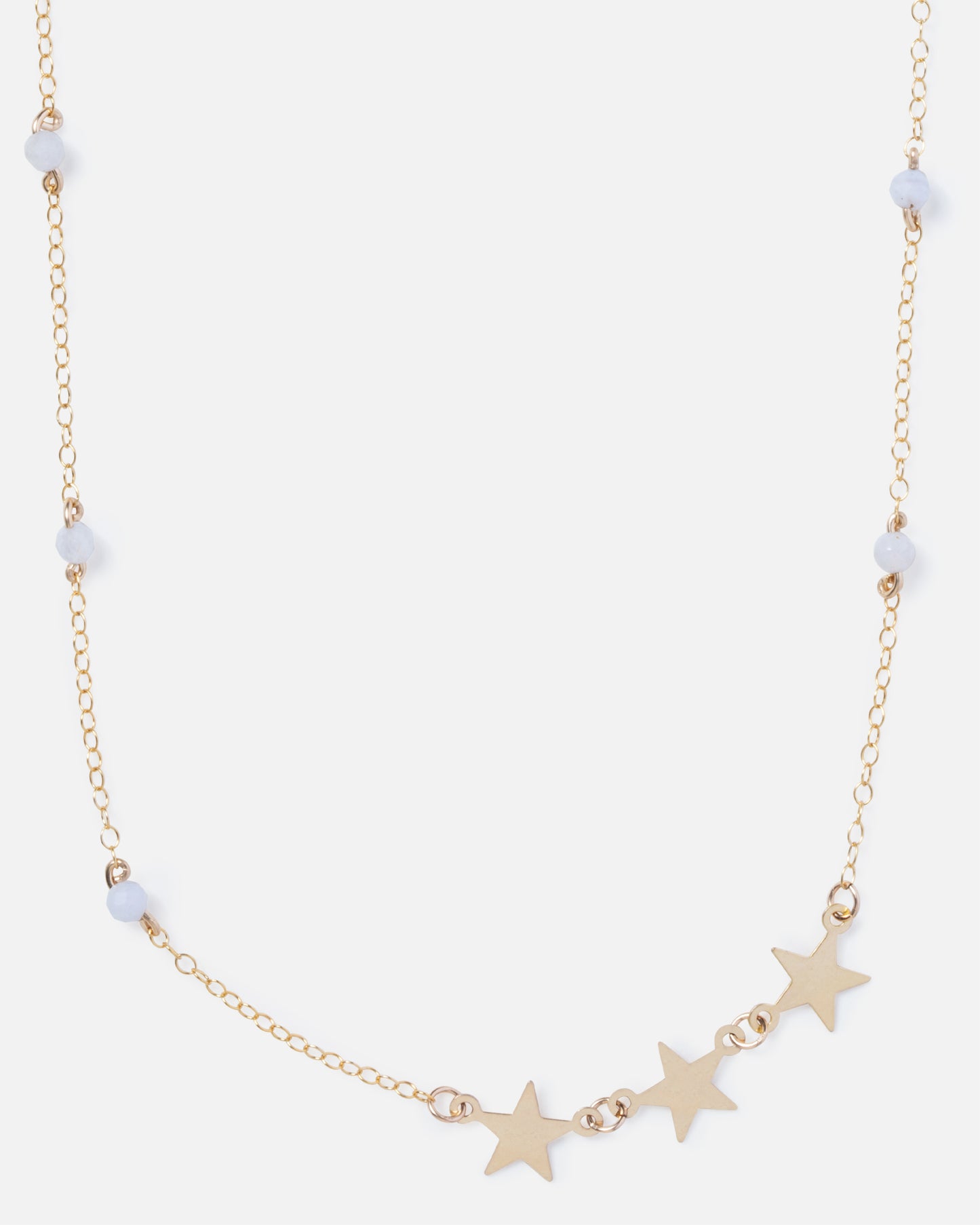 BLUE LACE AGATE SHOOTING STAR 14K GOLD FILLED NECKLACE