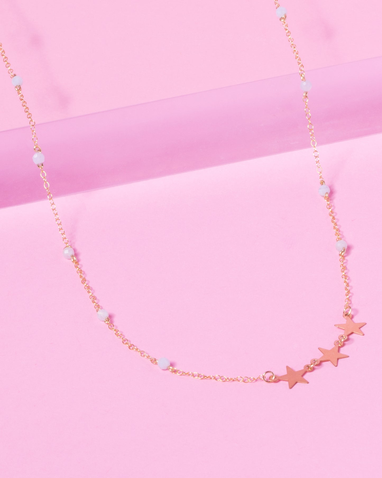 BLUE LACE AGATE SHOOTING STAR 14K GOLD FILLED NECKLACE