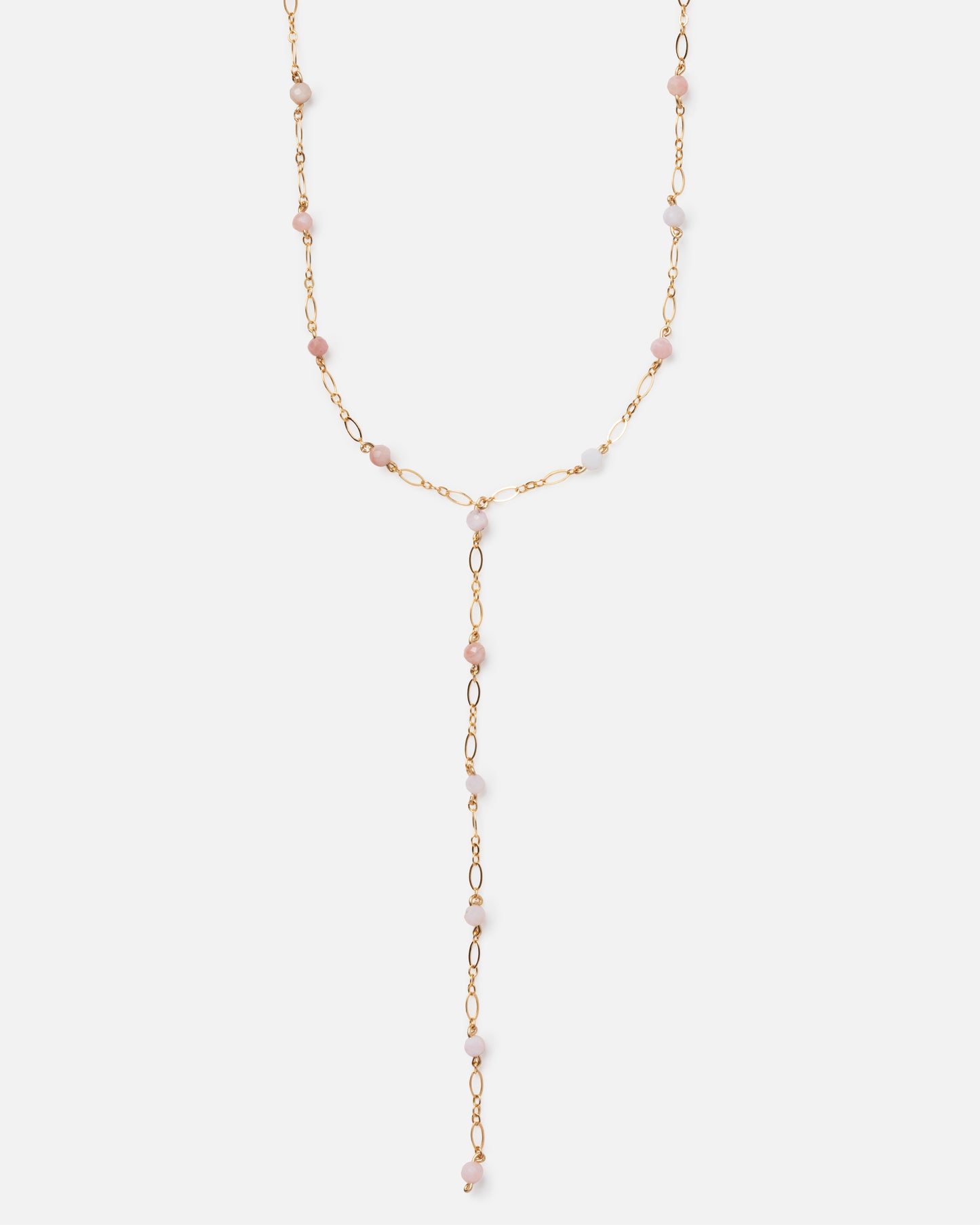 PINK OPAL 14K GOLD FILLED DROP NECKLACE