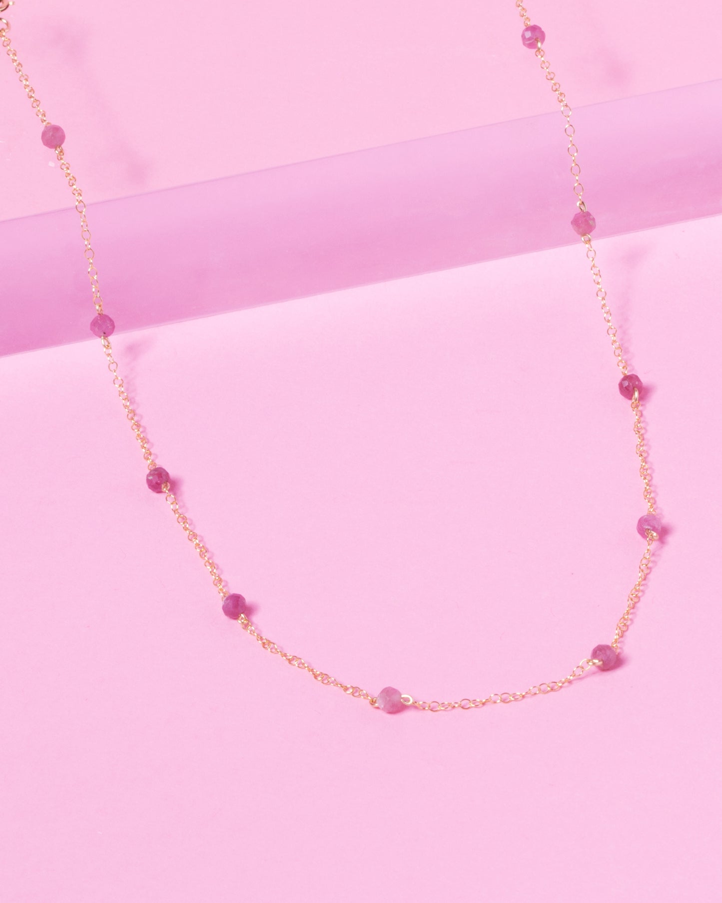RHODONITE KATHY 14K GOLD FILLED NECKLACE