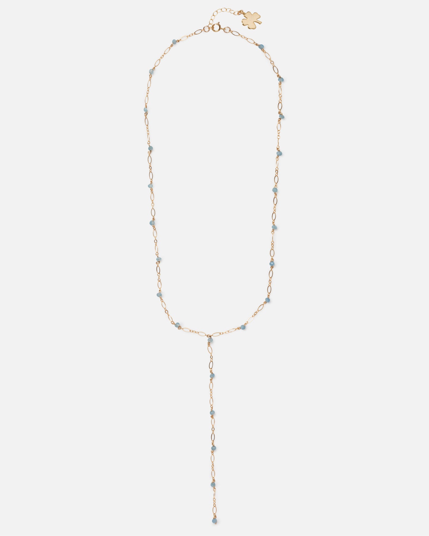AQUAMARINE 14K GOLD FILLED DROP NECKLACE
