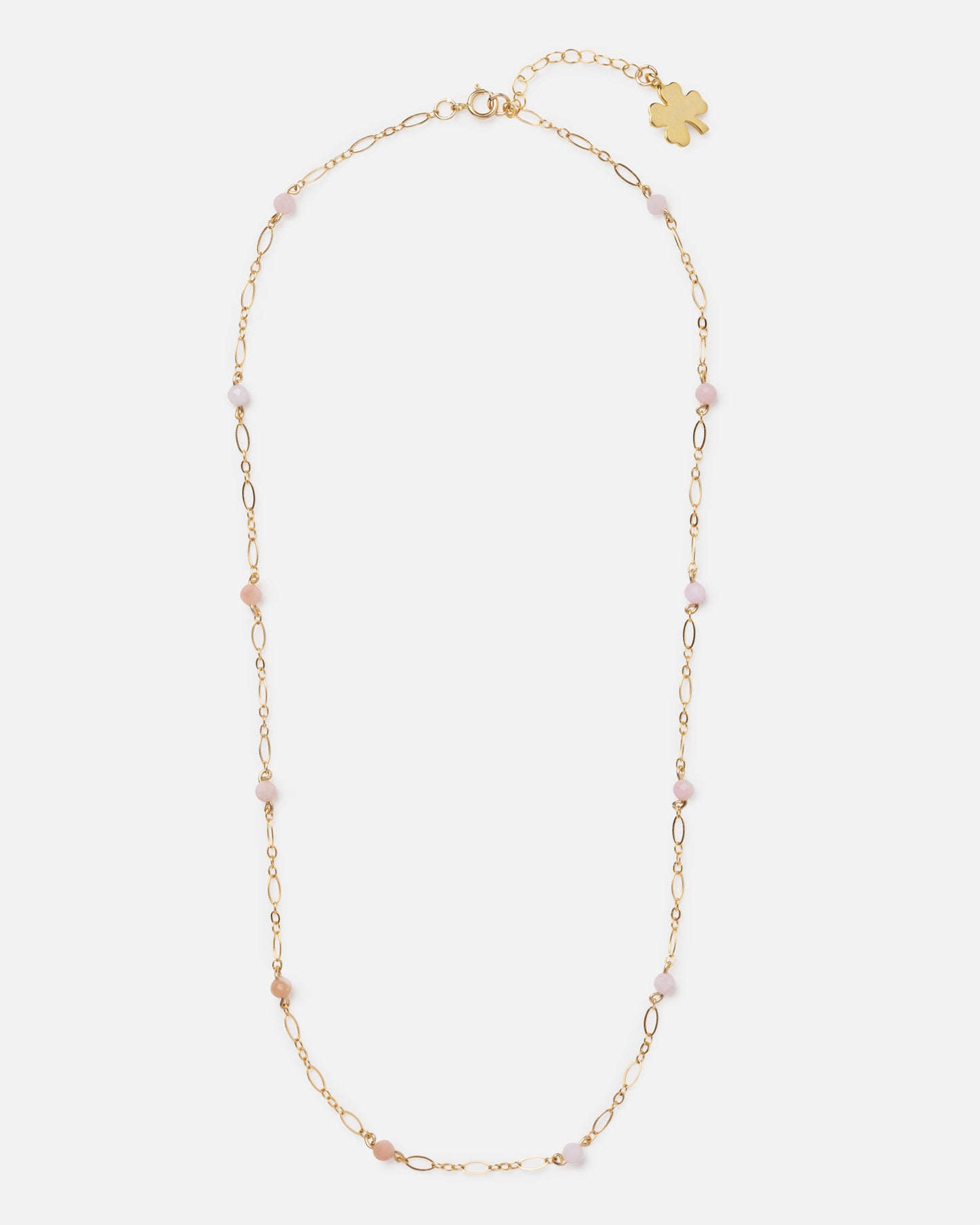 PINK OPAL BEADED 14K GOLD FILLED FANCY CHAIN
