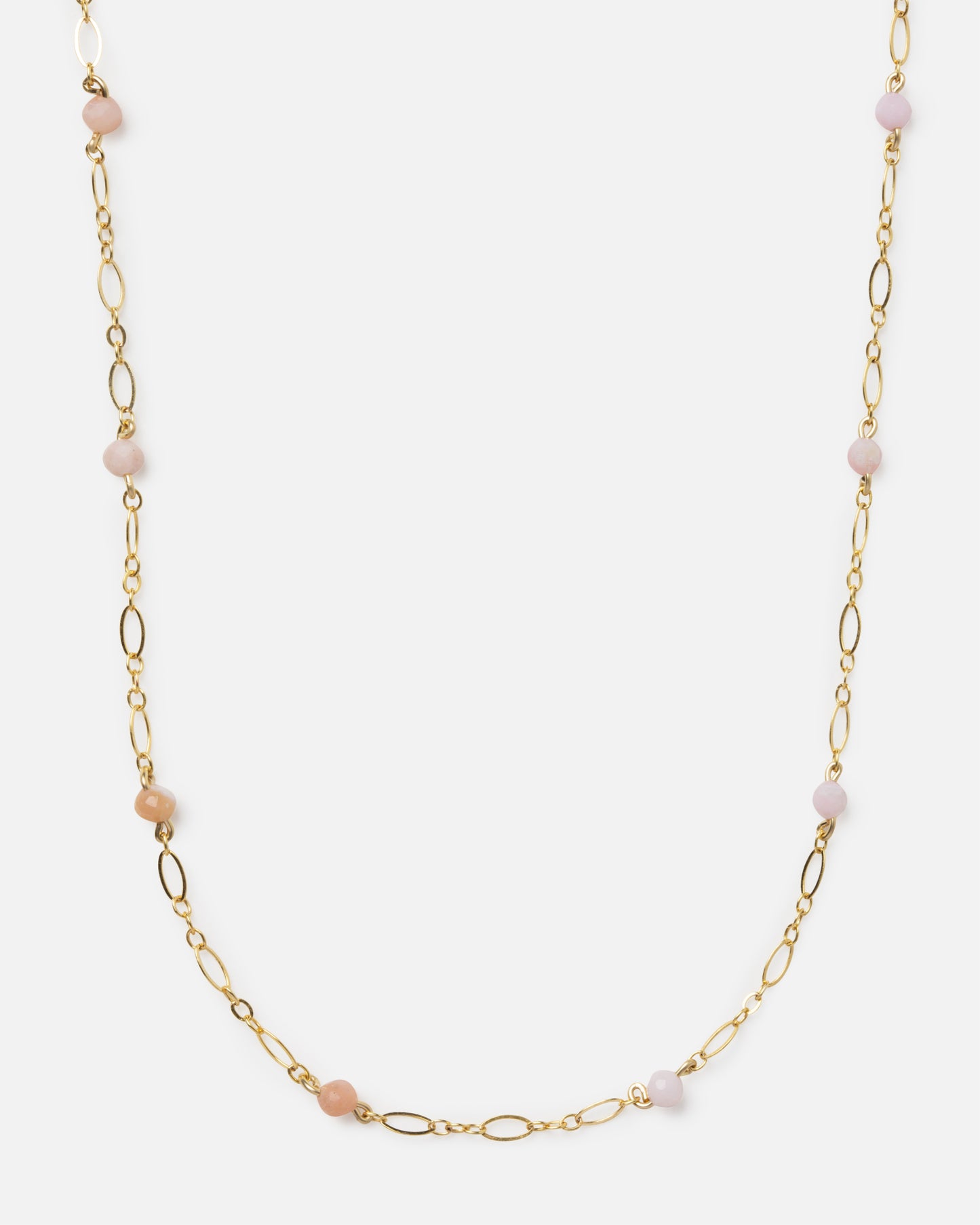 PINK OPAL BEADED 14K GOLD FILLED FANCY CHAIN