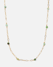 Load image into Gallery viewer, green opal gemstones with fancy gold chain
