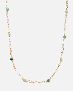 green opal gemstones with fancy gold chain