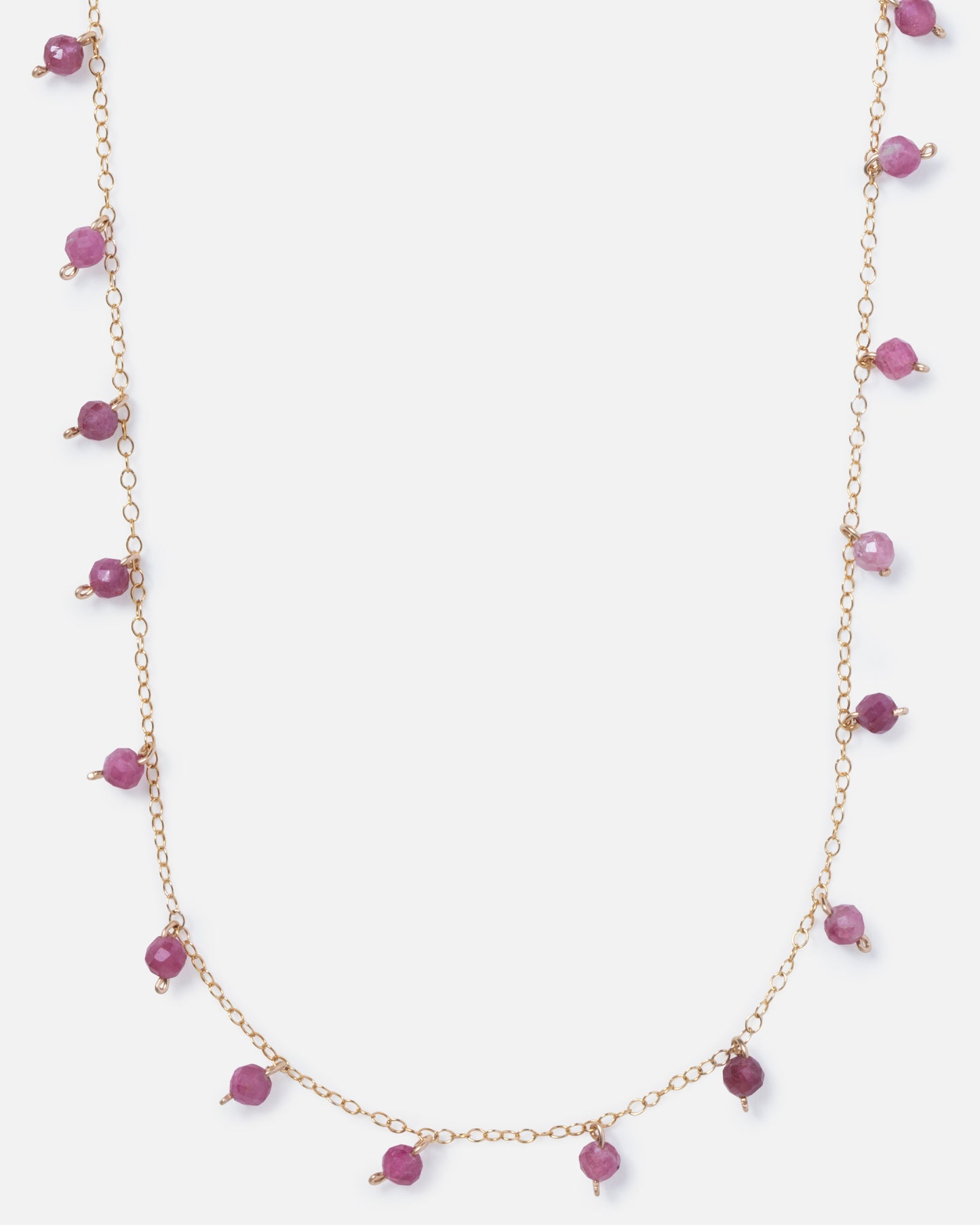 RHODONITE SPRINKLES 14K GOLD FILLED NECKLACE