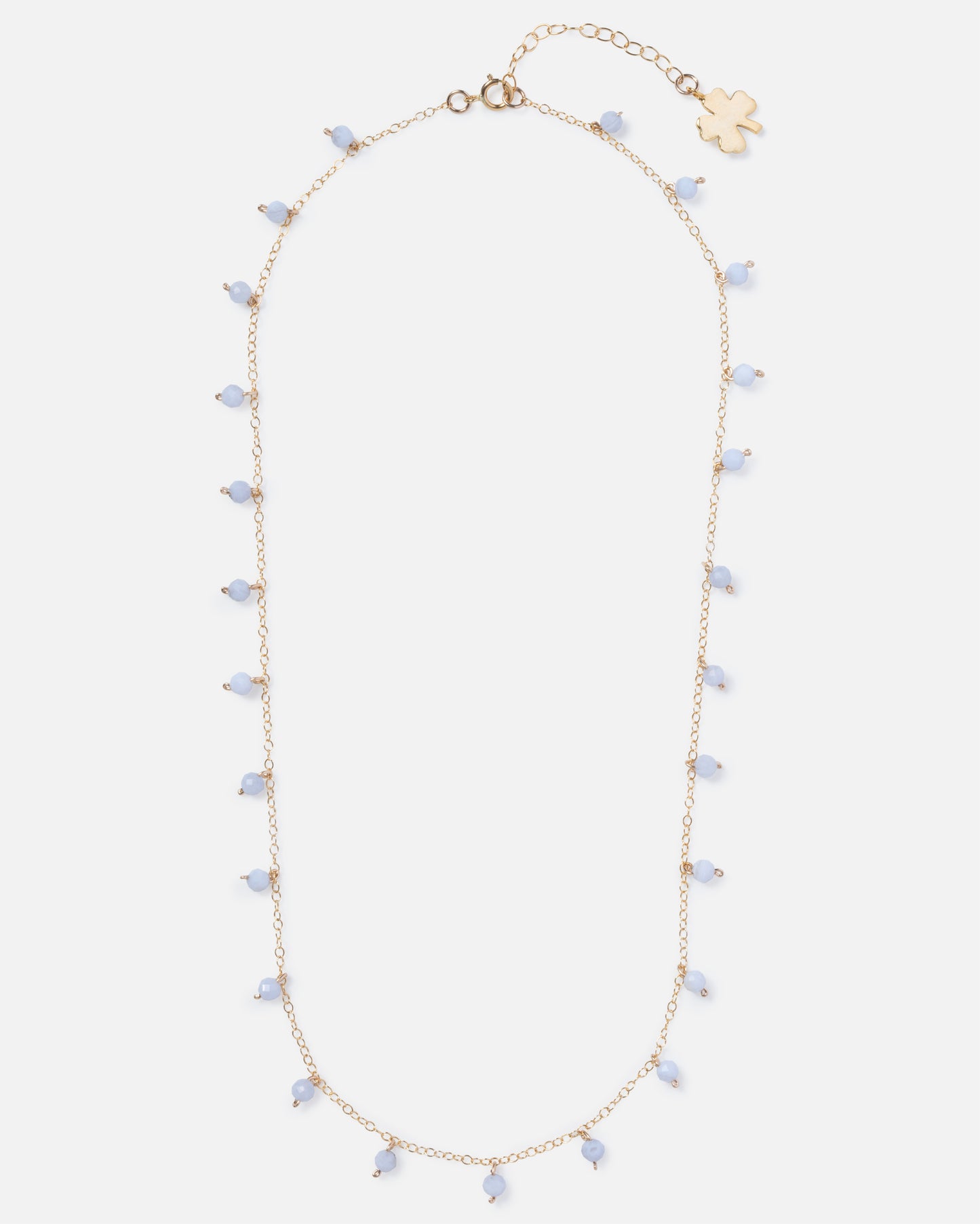 BLUE LACE AGATE SPRINKLES 14K GOLD FILLED NECKLACE