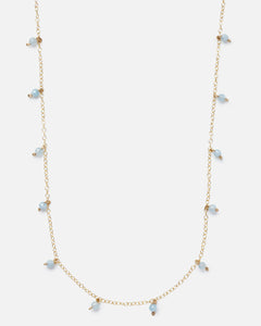 aquamarine gemstone gold necklace