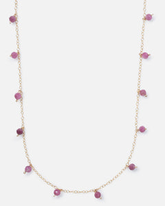 RHODONITE DAINTY 14K GOLD FILLED NECKLACE