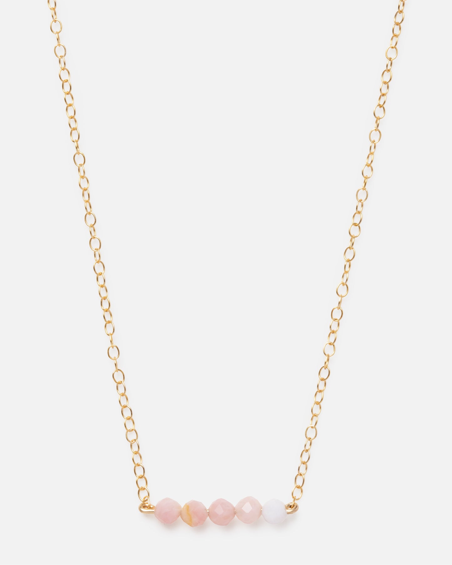 PINK OPAL CLUSTER 14K GOLD FILLED NECKLACE