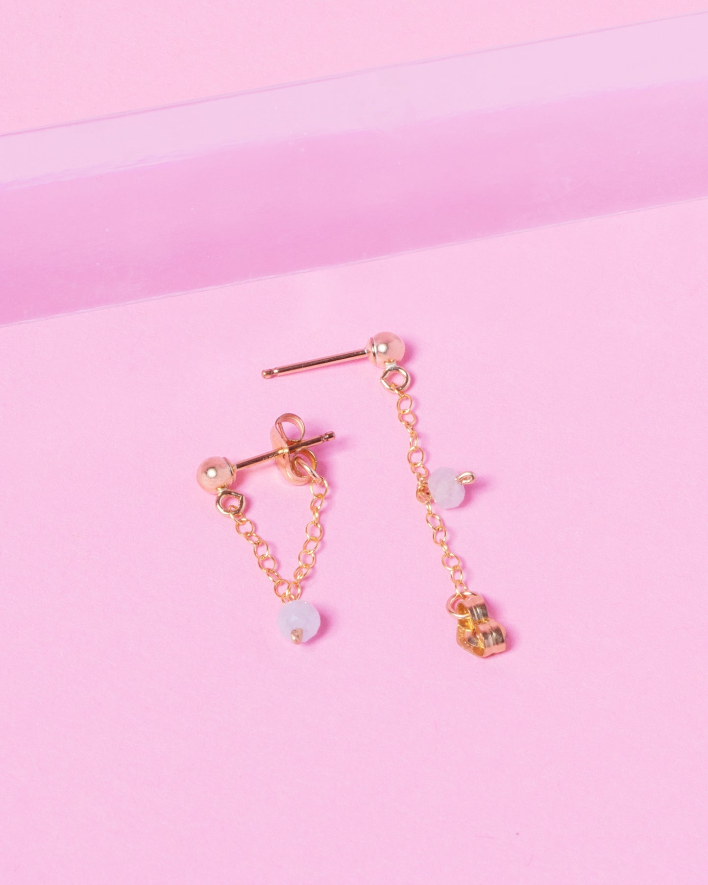 BLUE BERYL 14K GOLD FILLED HUGGIE EARRINGS