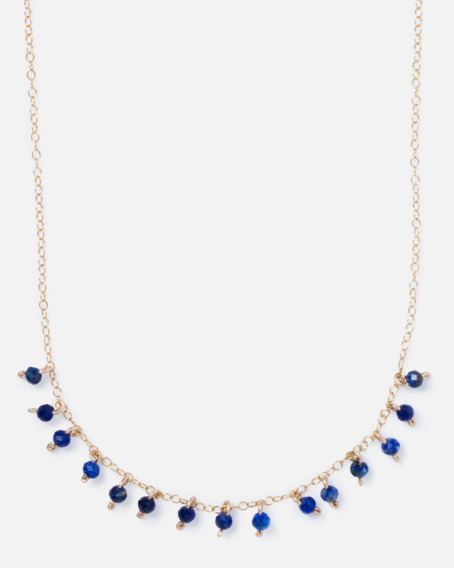 LAPIS ROBIN 14K GOLD FILLED DROP NECKLACE