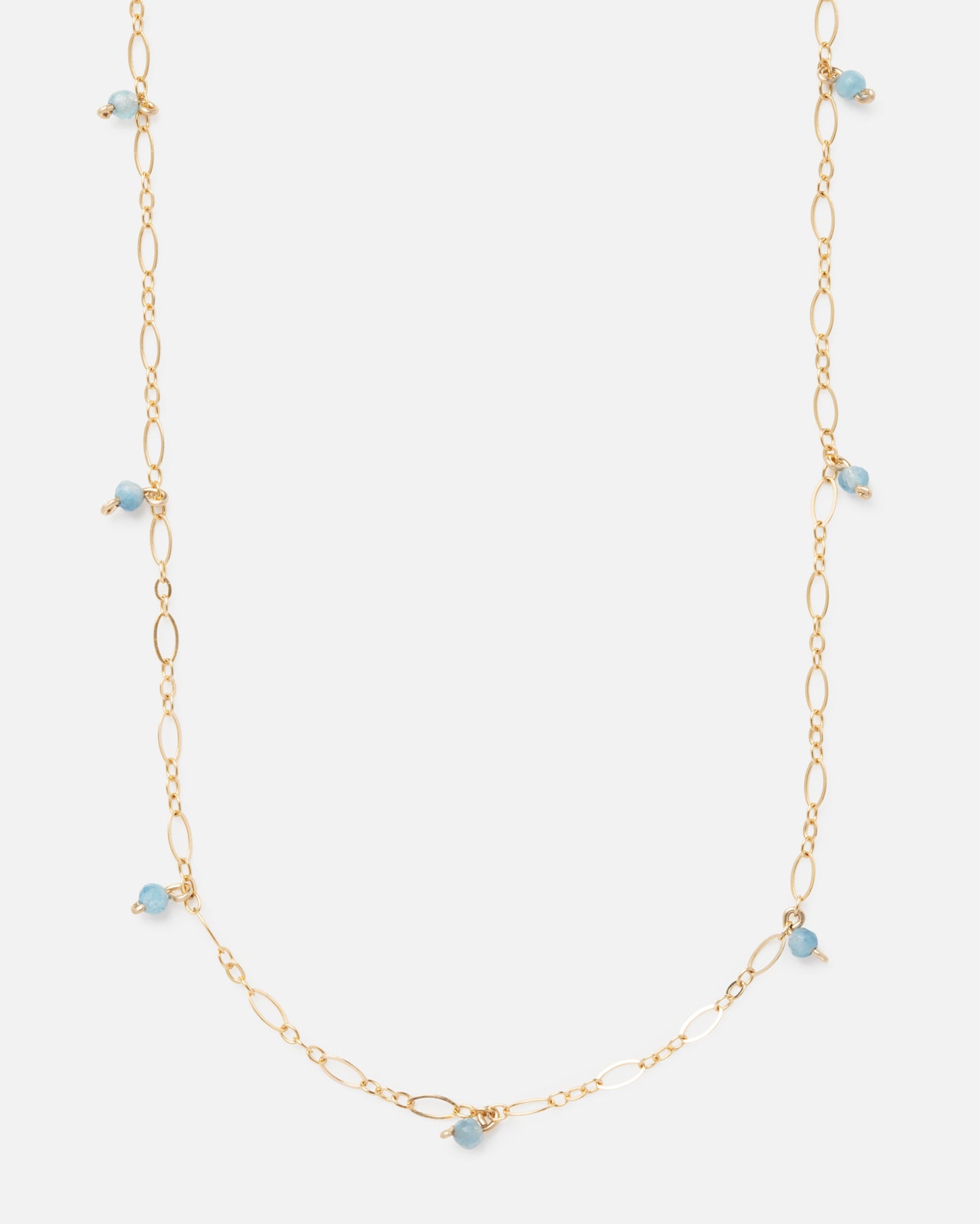 AQUAMARINE JANELLE 14K GOLD FILLED NECKLACE