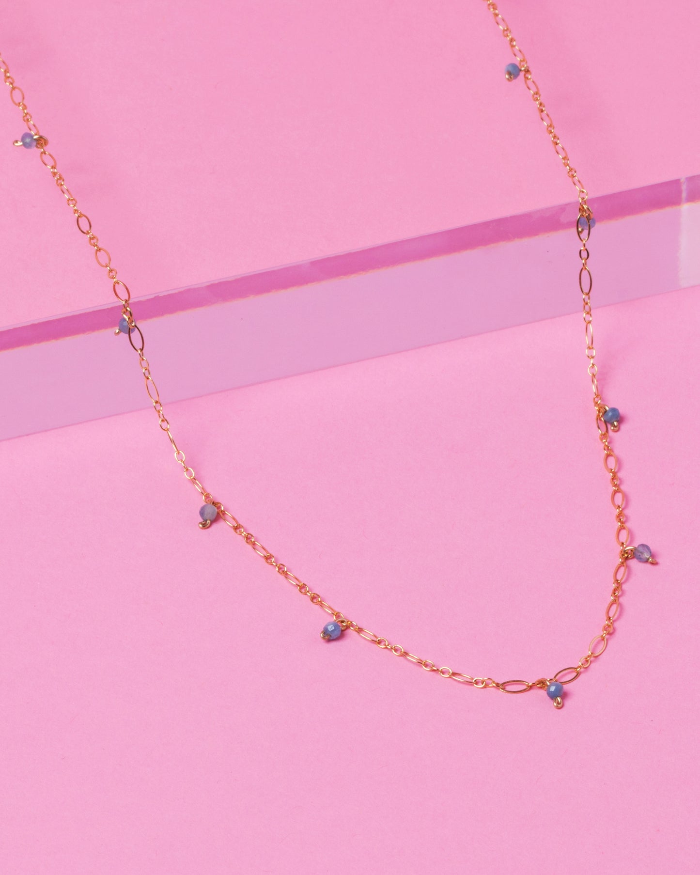 AQUAMARINE JANELLE 14K GOLD FILLED NECKLACE