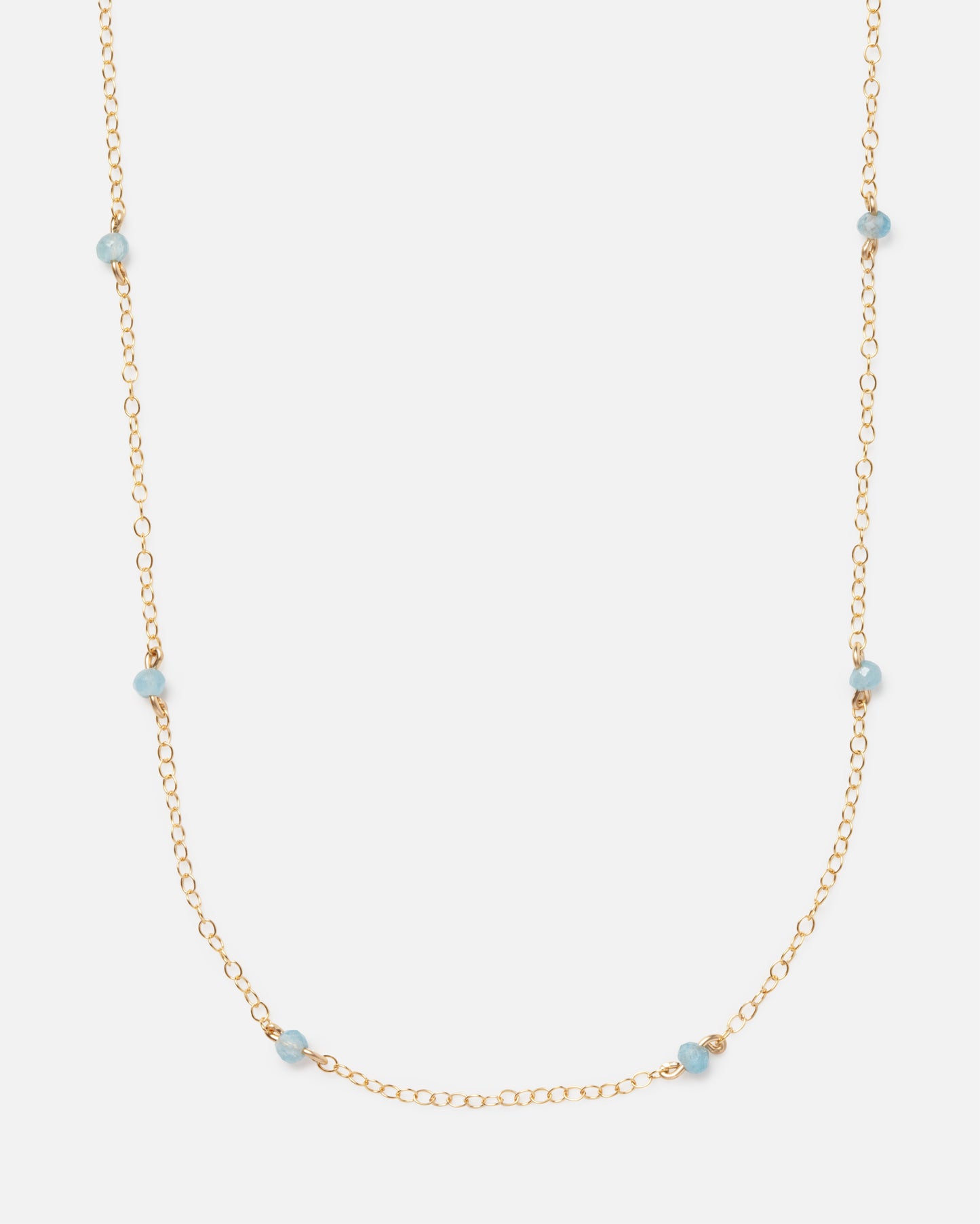 AQUAMARINE KATHY 14K GOLD FILLED NECKLACE
