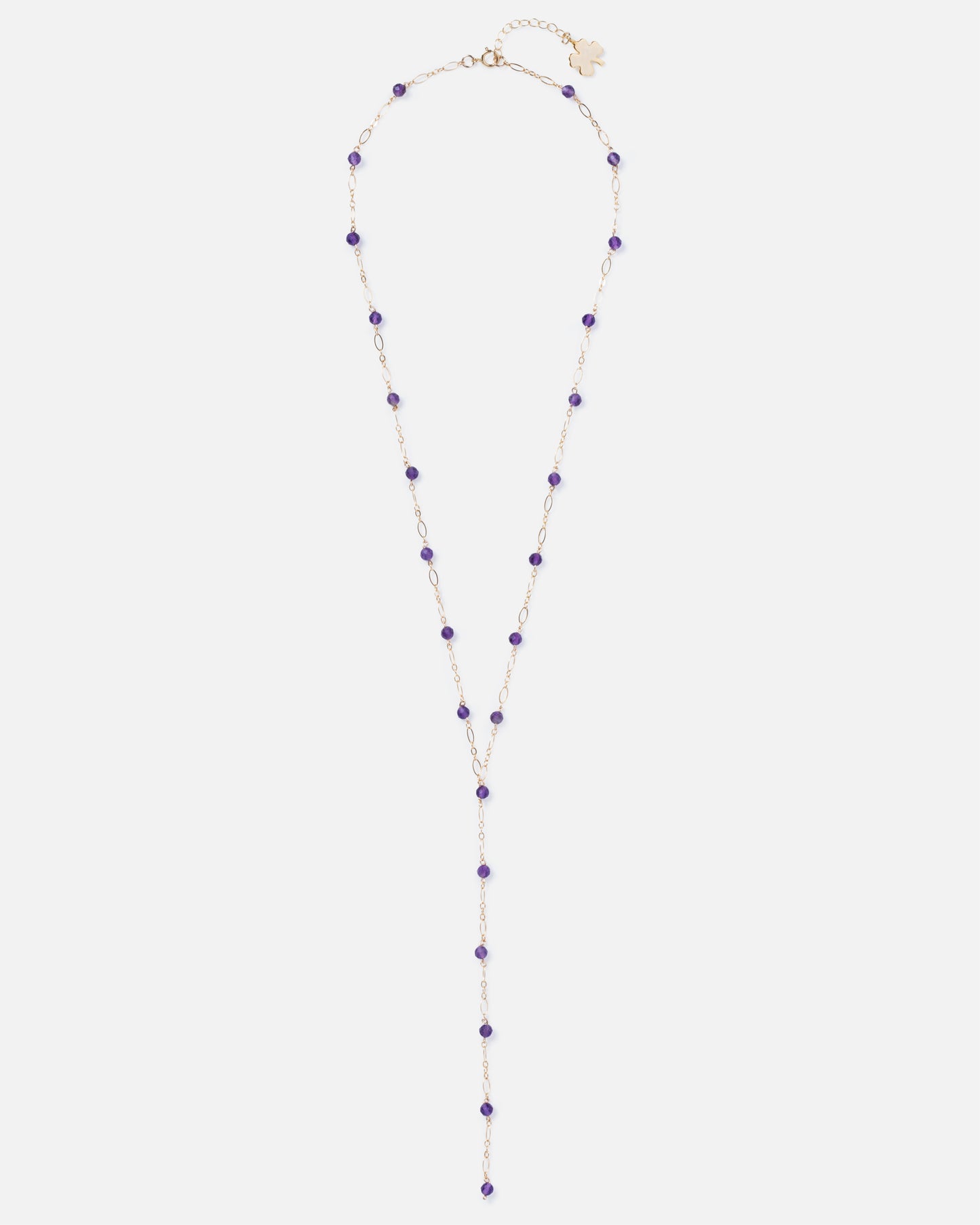 AMETHYST 14K GOLD FILLED DROP NECKLACE