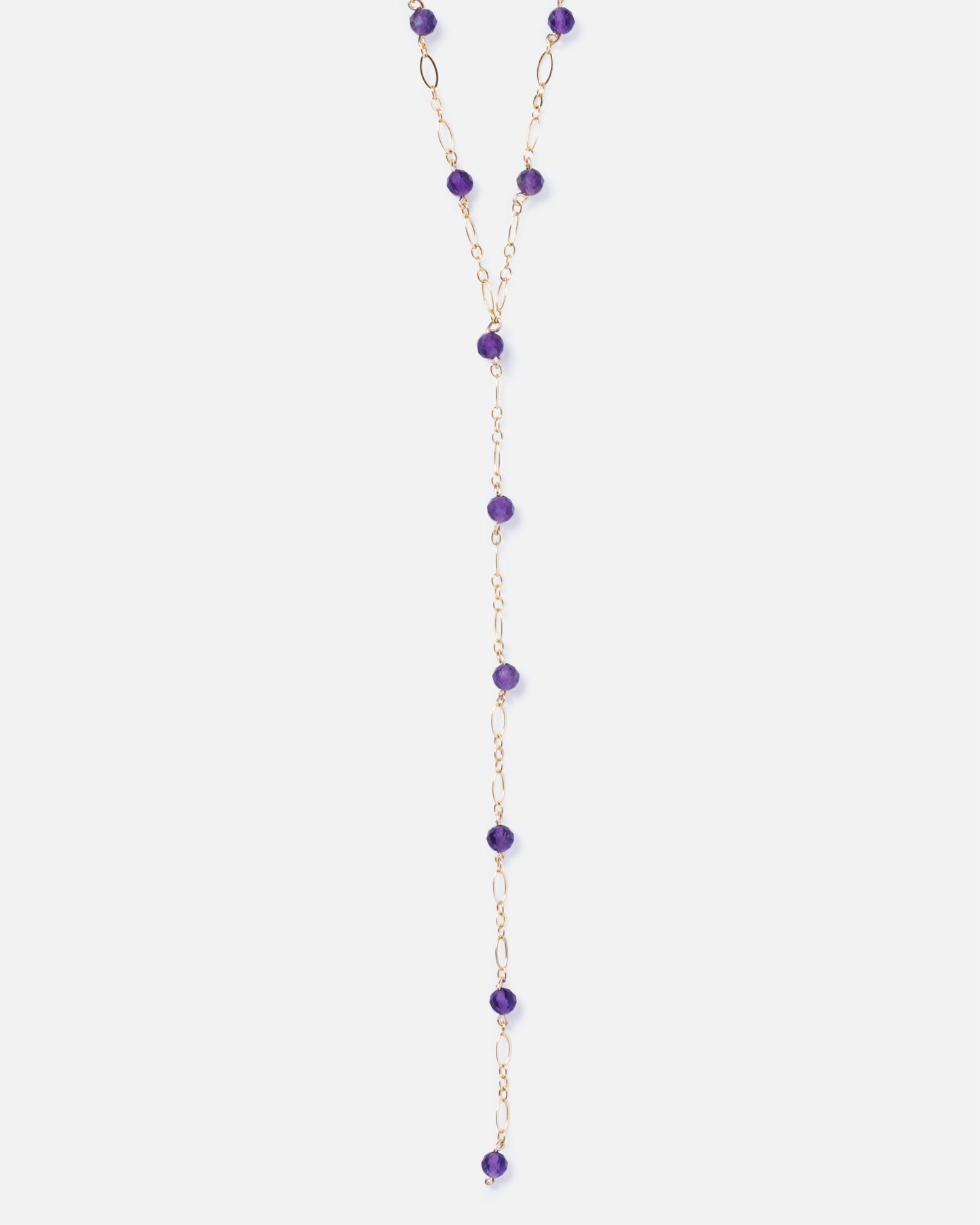 AMETHYST 14K GOLD FILLED DROP NECKLACE