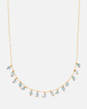 Load image into Gallery viewer, AQUAMARINE ROBIN 14K GOLD FILLED DROP NECKLACE