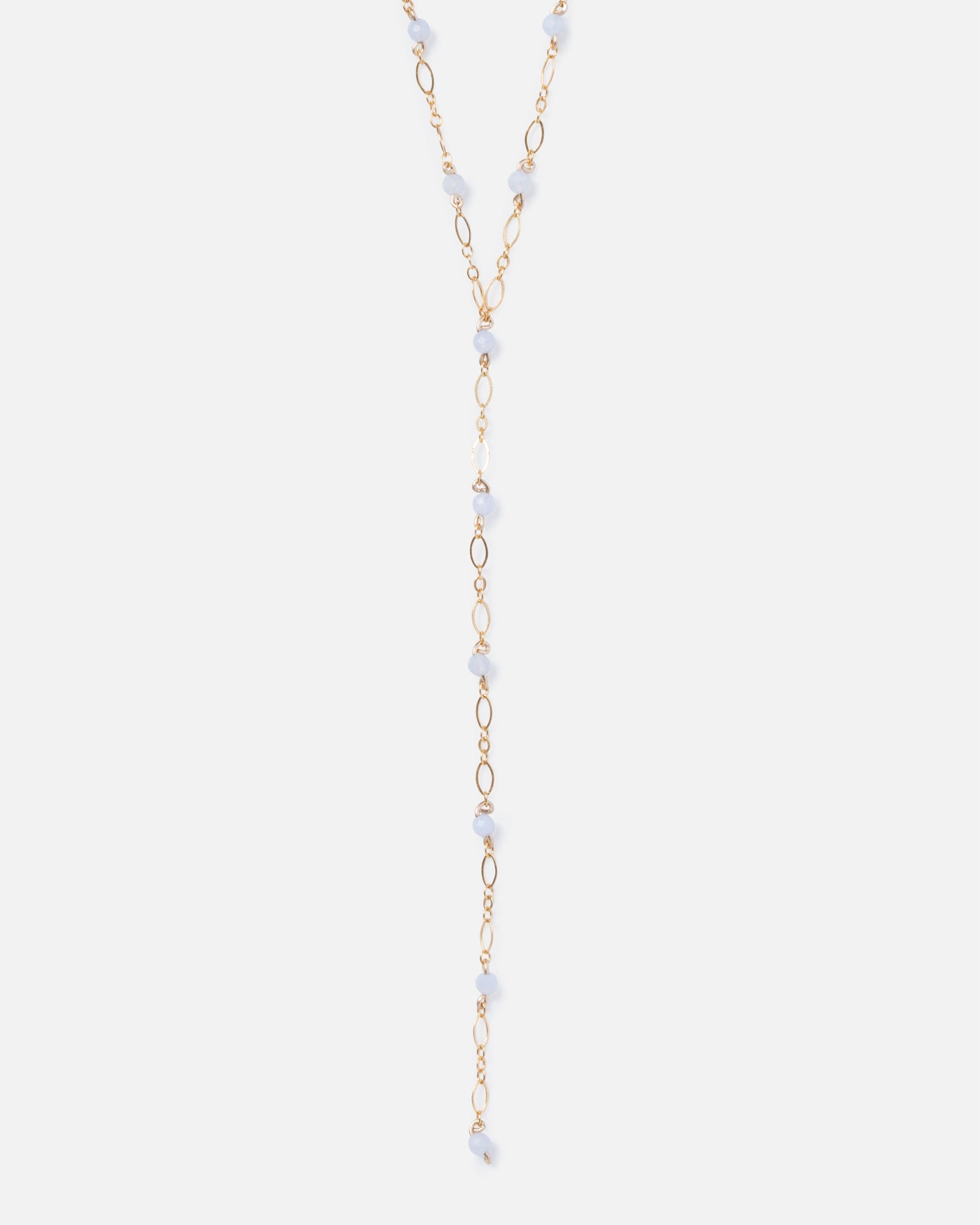 BLUE LACE AGATE 14K GOLD FILLED DROP NECKLACE