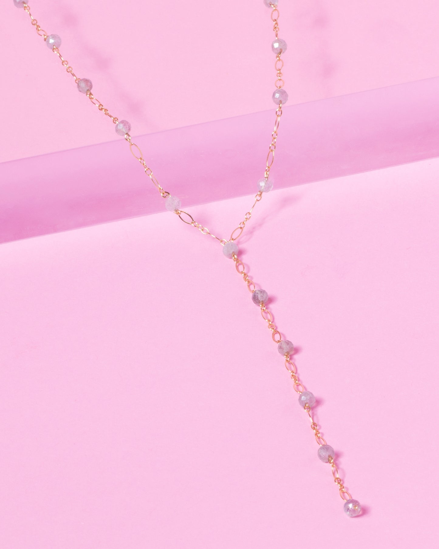 LABRADORITE 14K GOLD FILLED DROP NECKLACE