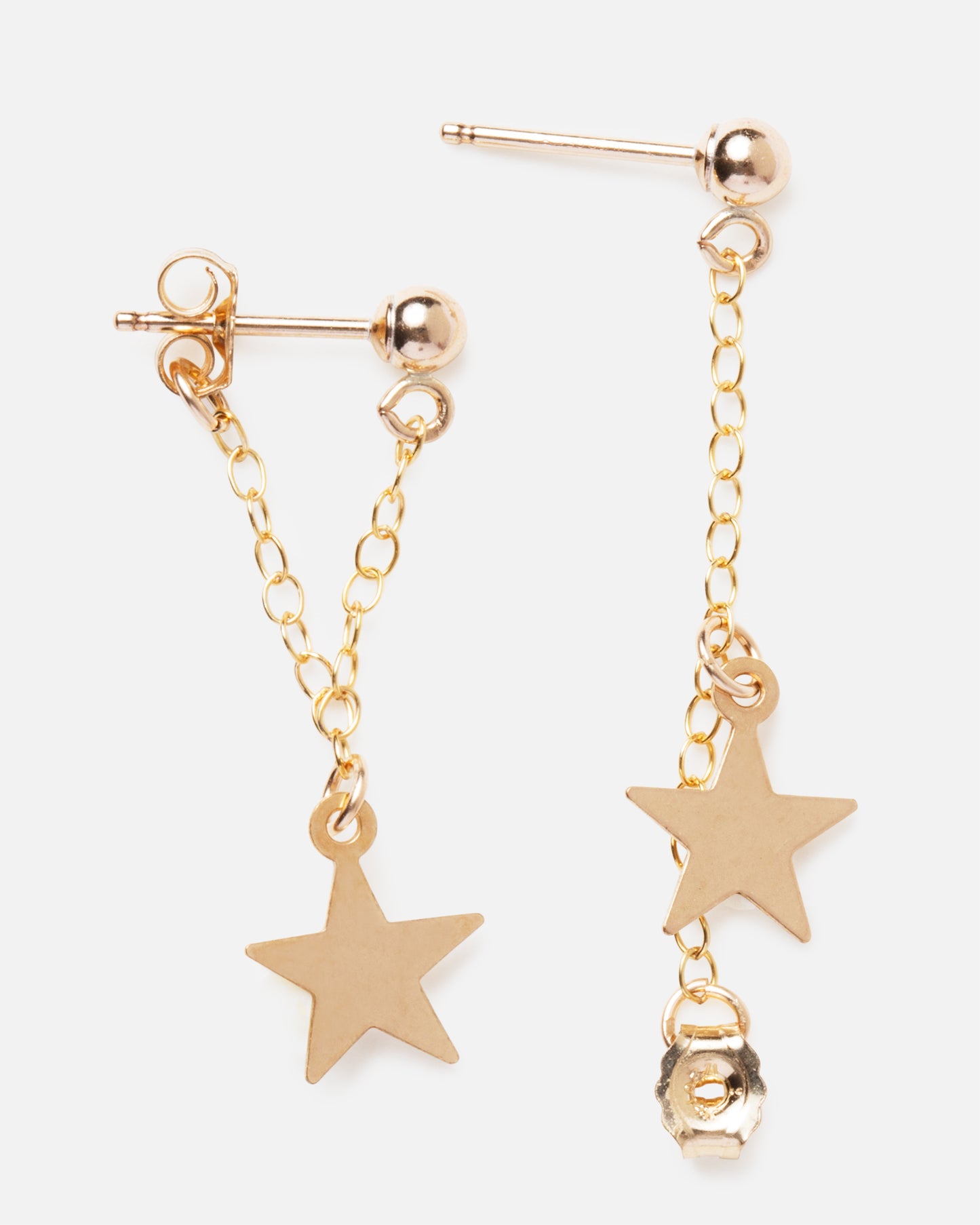 STAR 14K GOLD FILLED HUGGIE EARRINGS