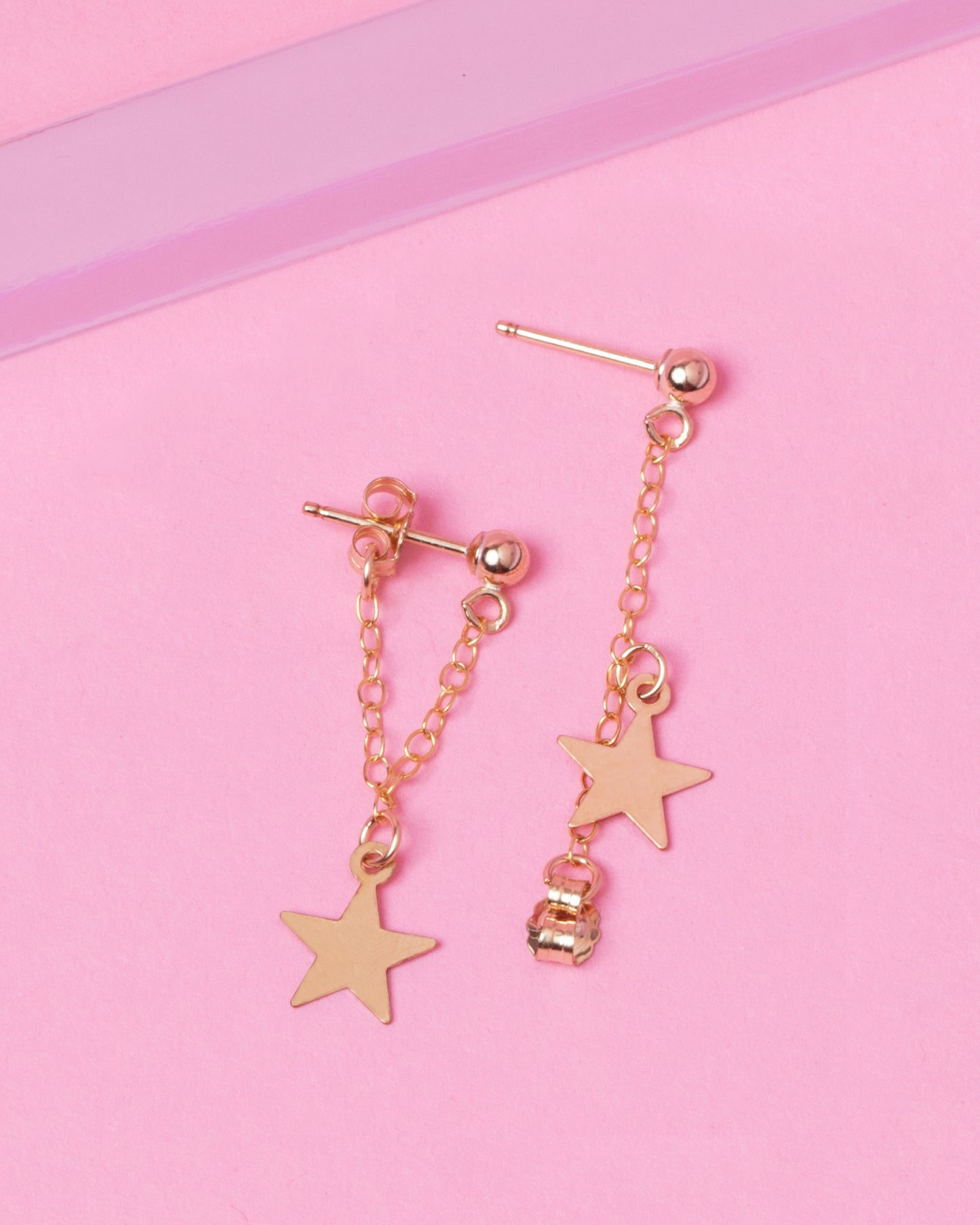 STAR 14K GOLD FILLED HUGGIE EARRINGS