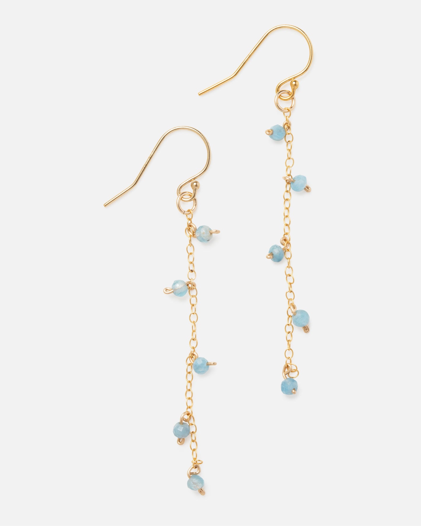 AQUAMARINE 14K GOLD FILLED DROP EARRINGS