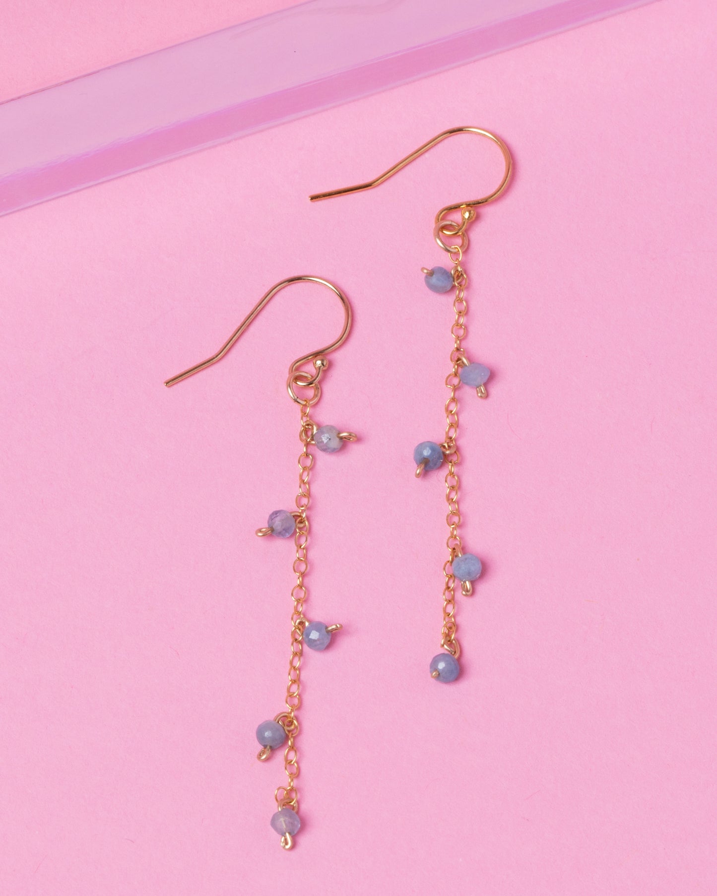 AQUAMARINE 14K GOLD FILLED DROP EARRINGS
