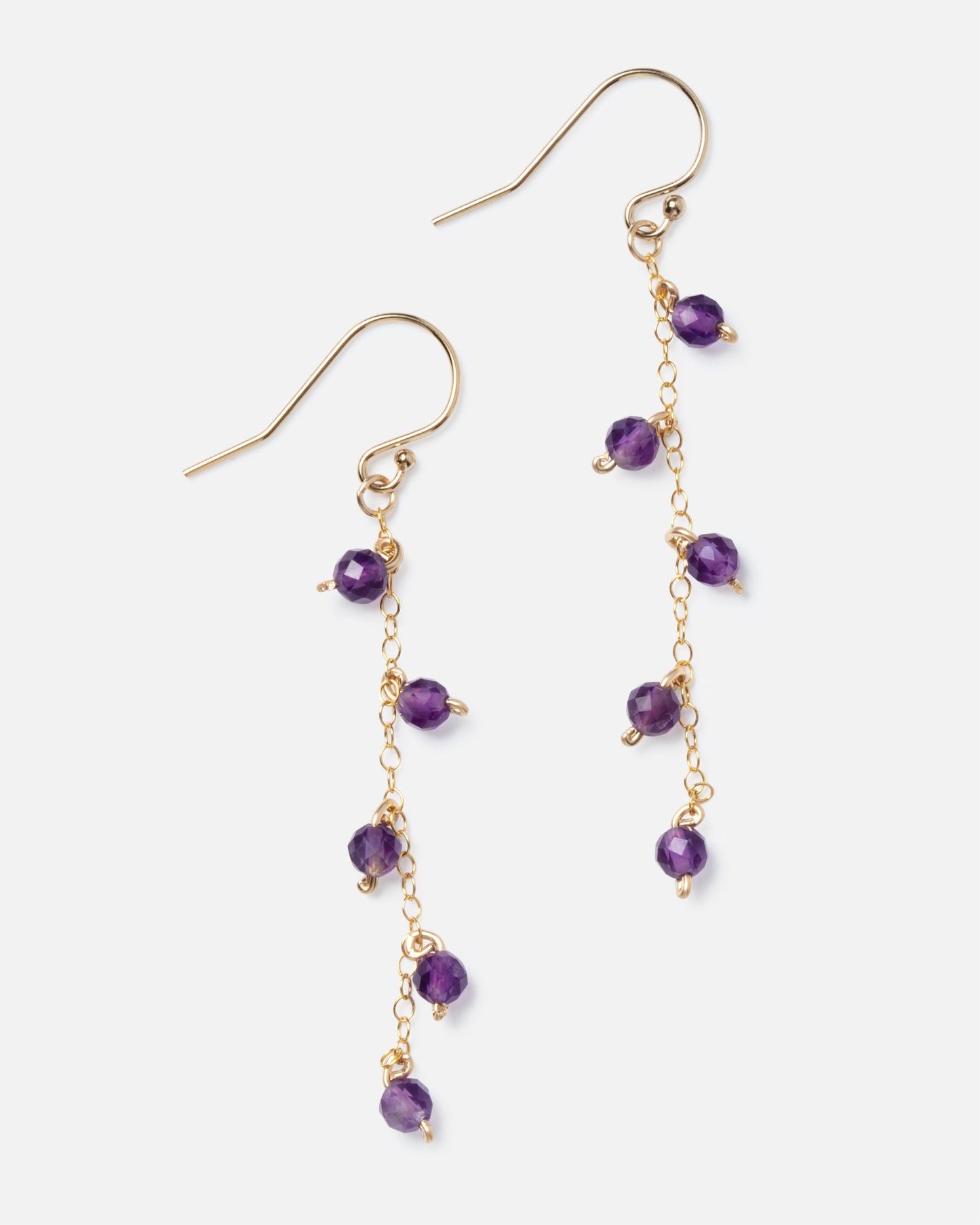 AMETHYST 14K GOLD FILLED DROP EARRINGS